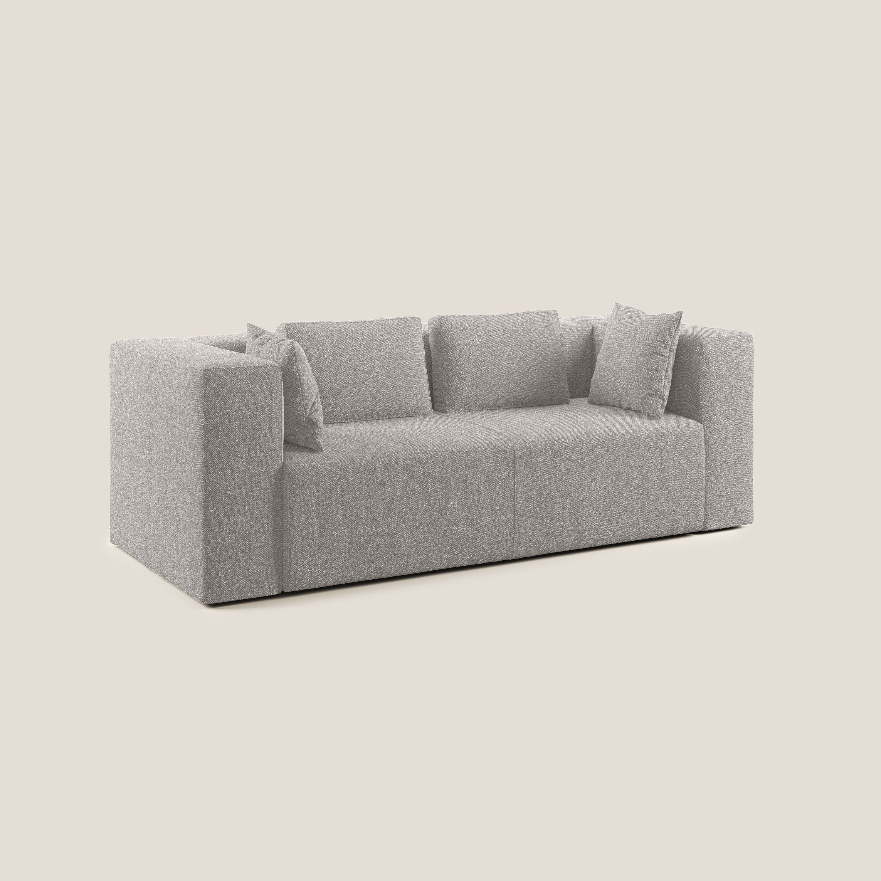 Nettuno canapé moderne modulable en bouclette douce T07 gris - Image 2
