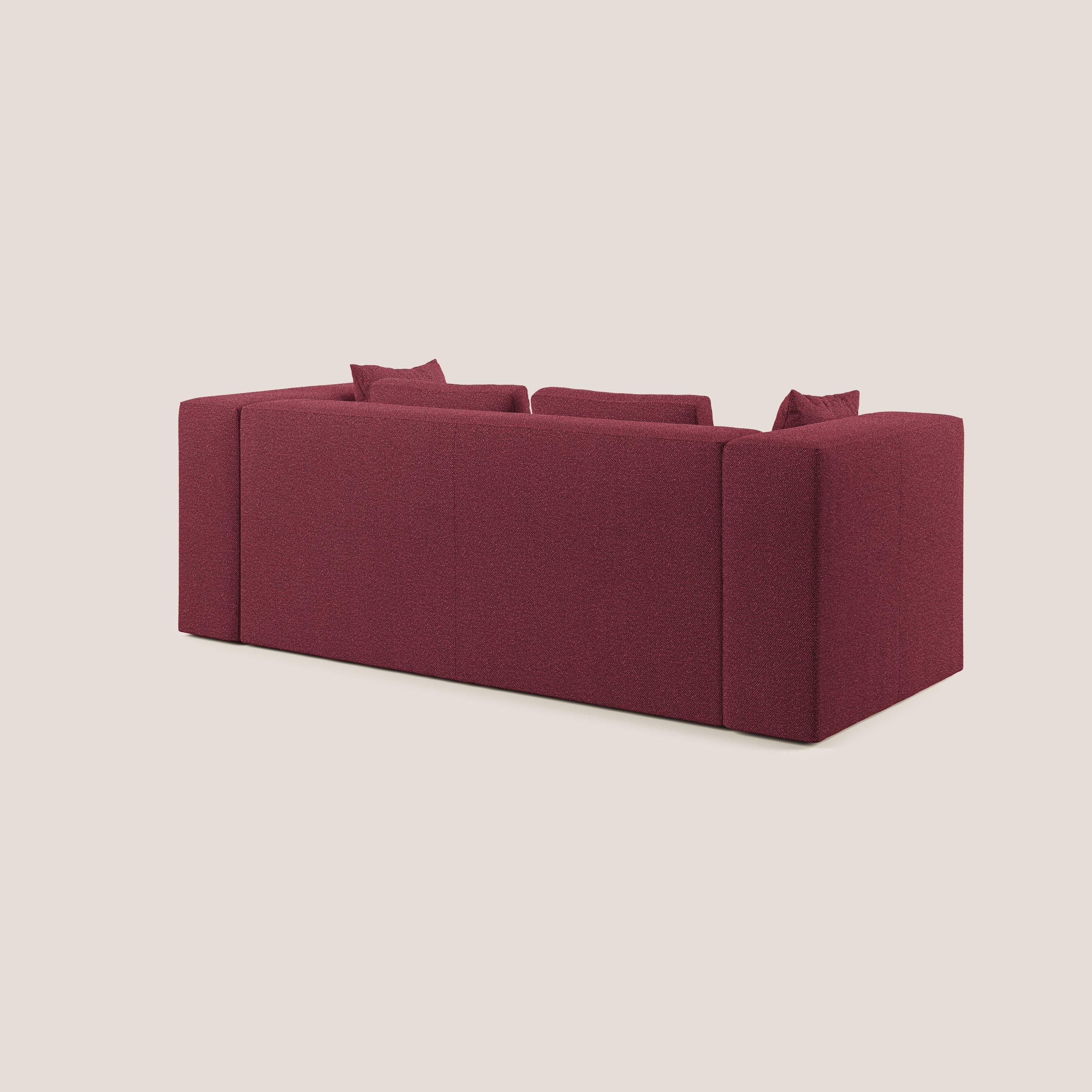 Nettuno canapé moderne modulable en bouclette douce T07 rouge - Image 3