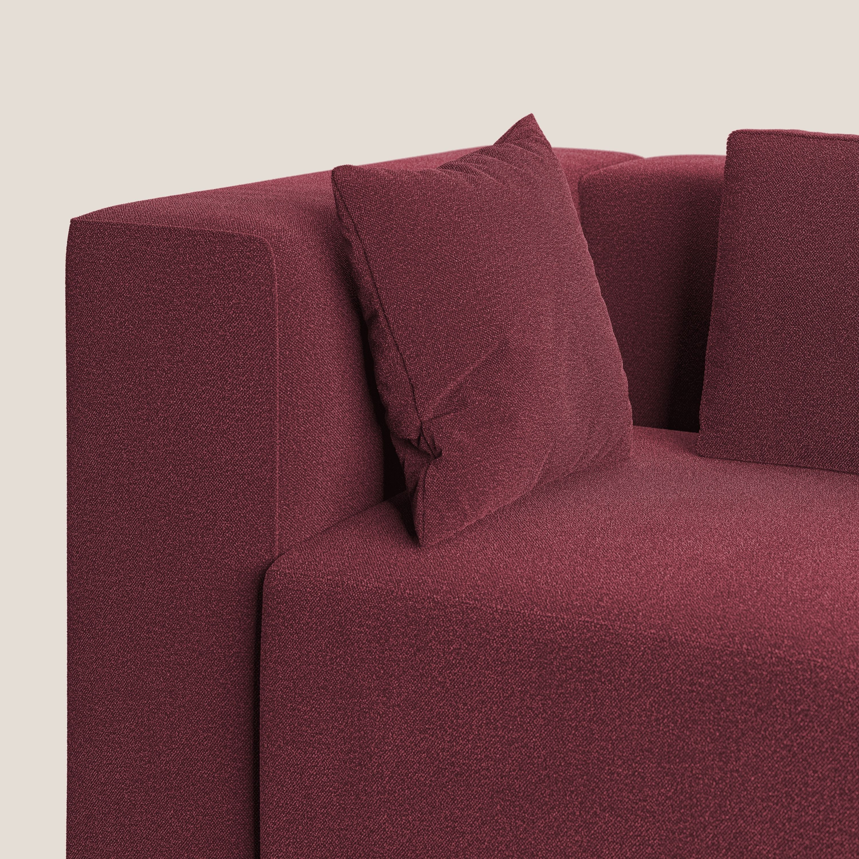 Nettuno canapé moderne modulable en bouclette douce T07 rouge - Image 6