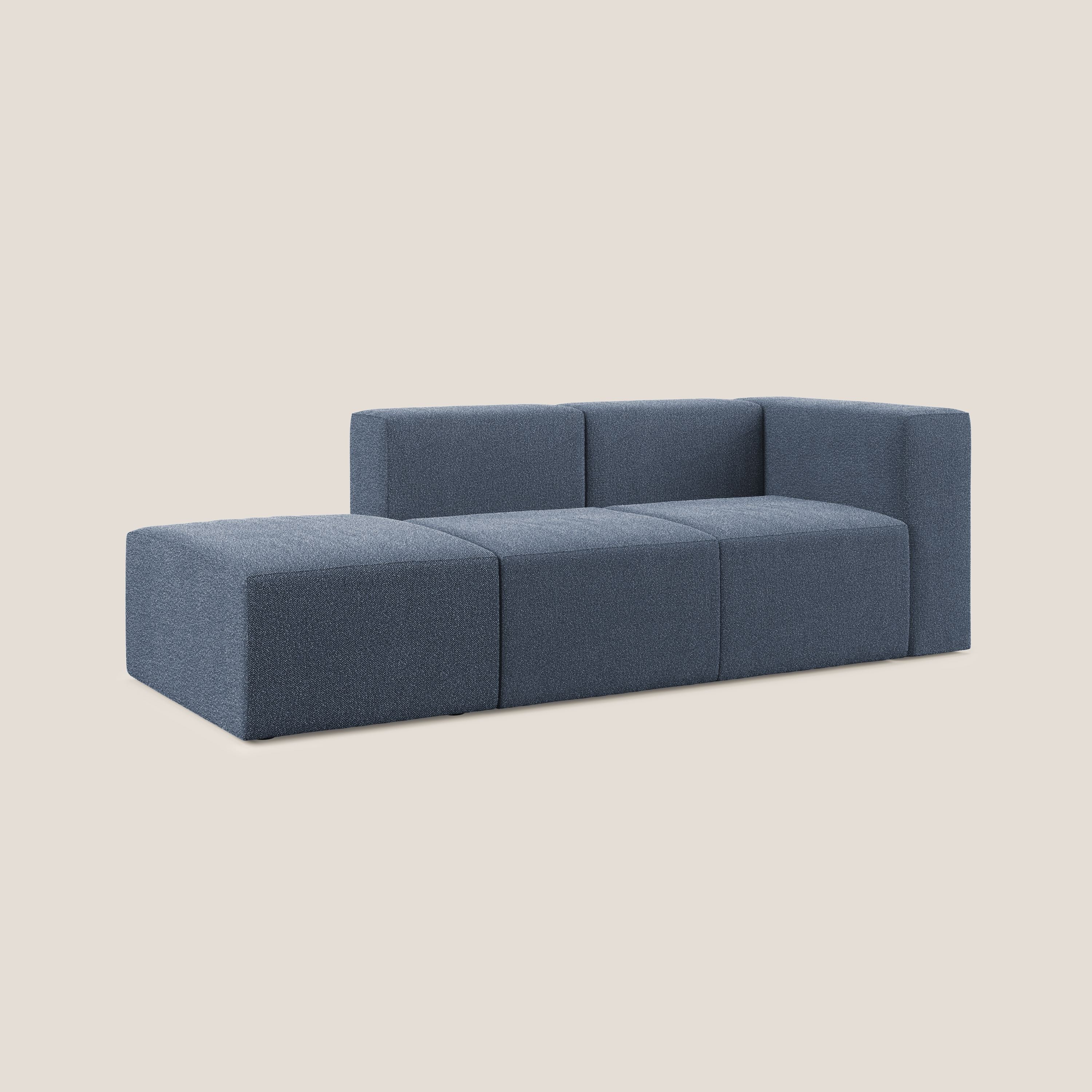 Nettuno canapé moderne modulable en bouclette douce T07 bleu - Image 2