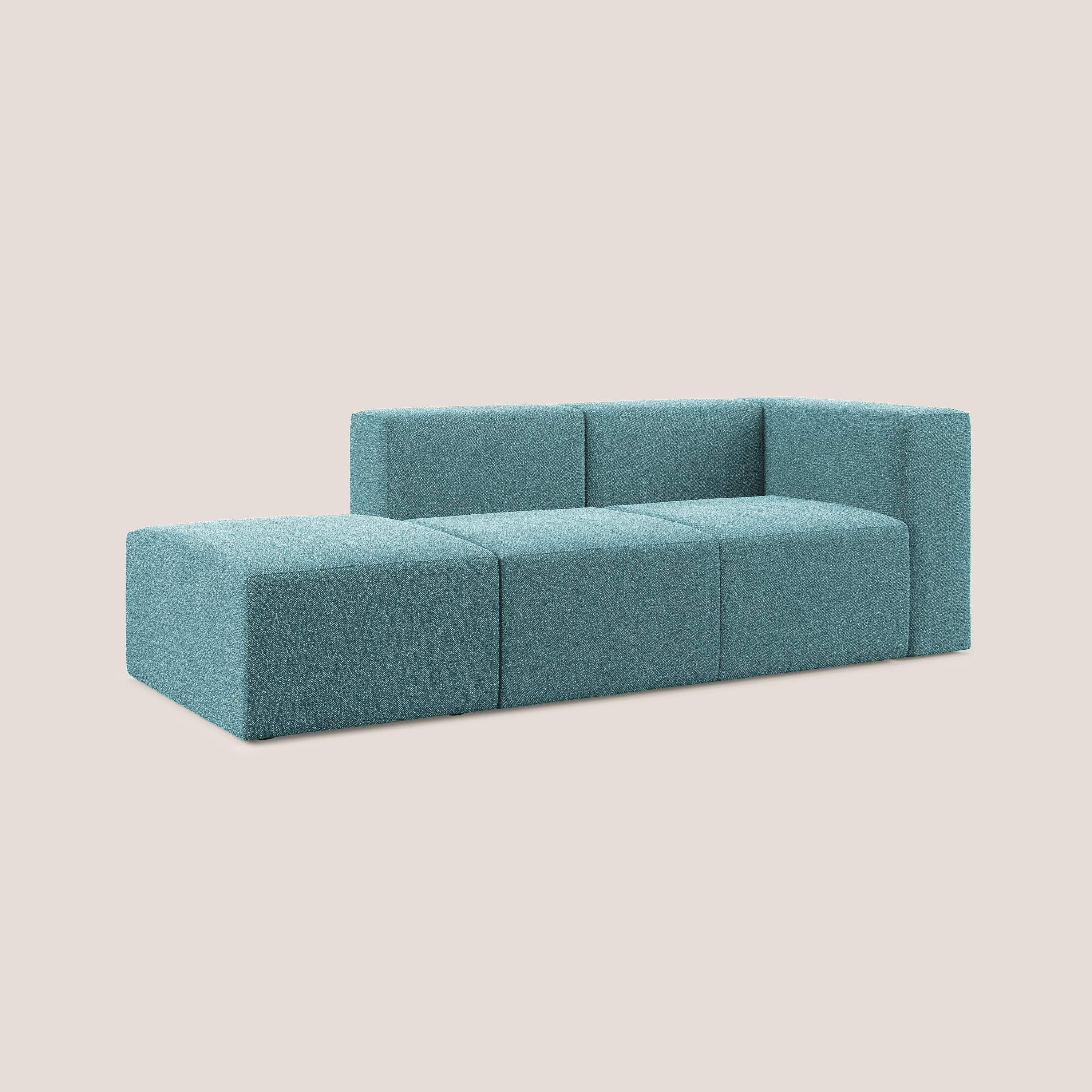 Nettuno canapé moderne modulable en bouclette douce T07 bleu clair - Image 2