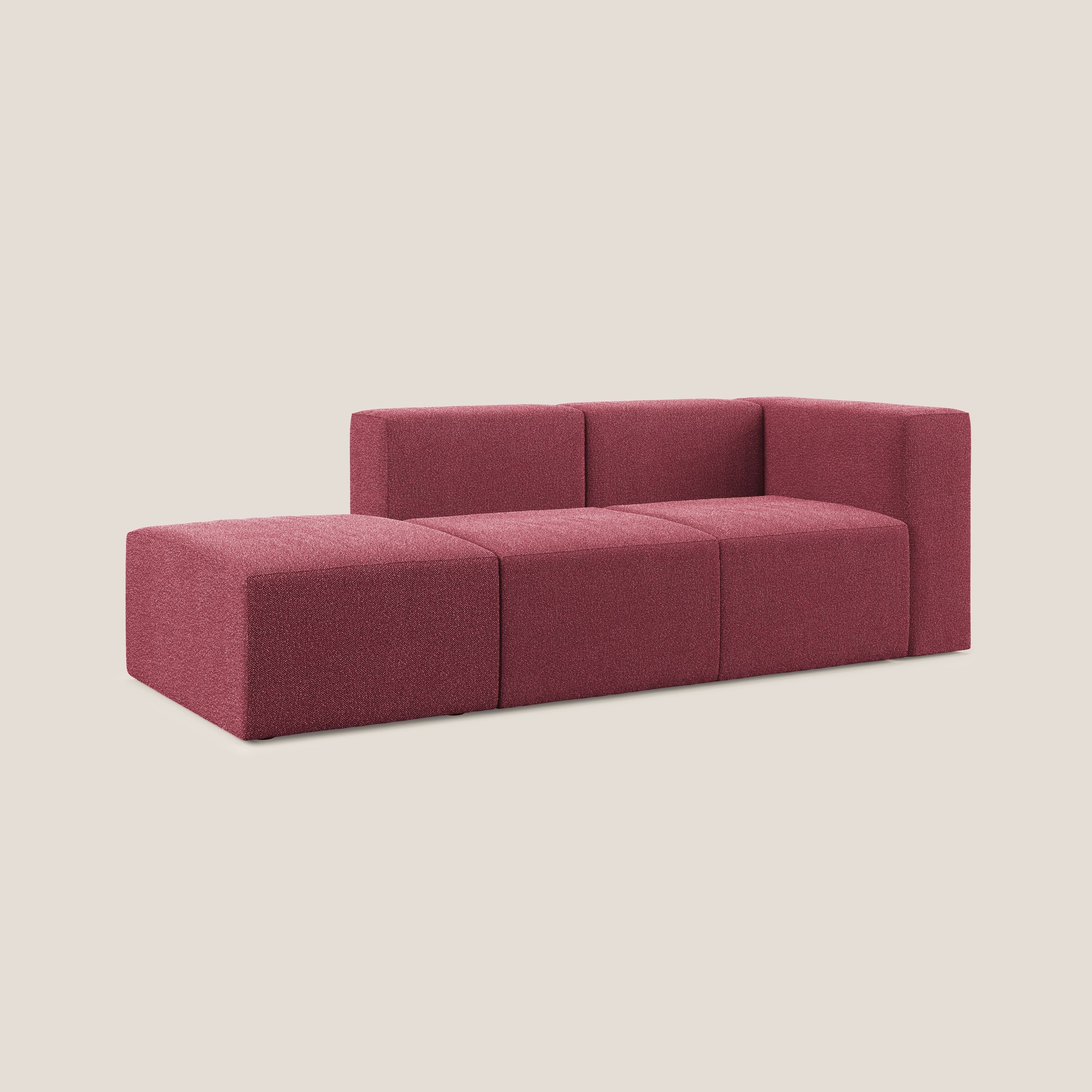 Nettuno canapé moderne modulable en bouclette douce T07 rouge - Image 2