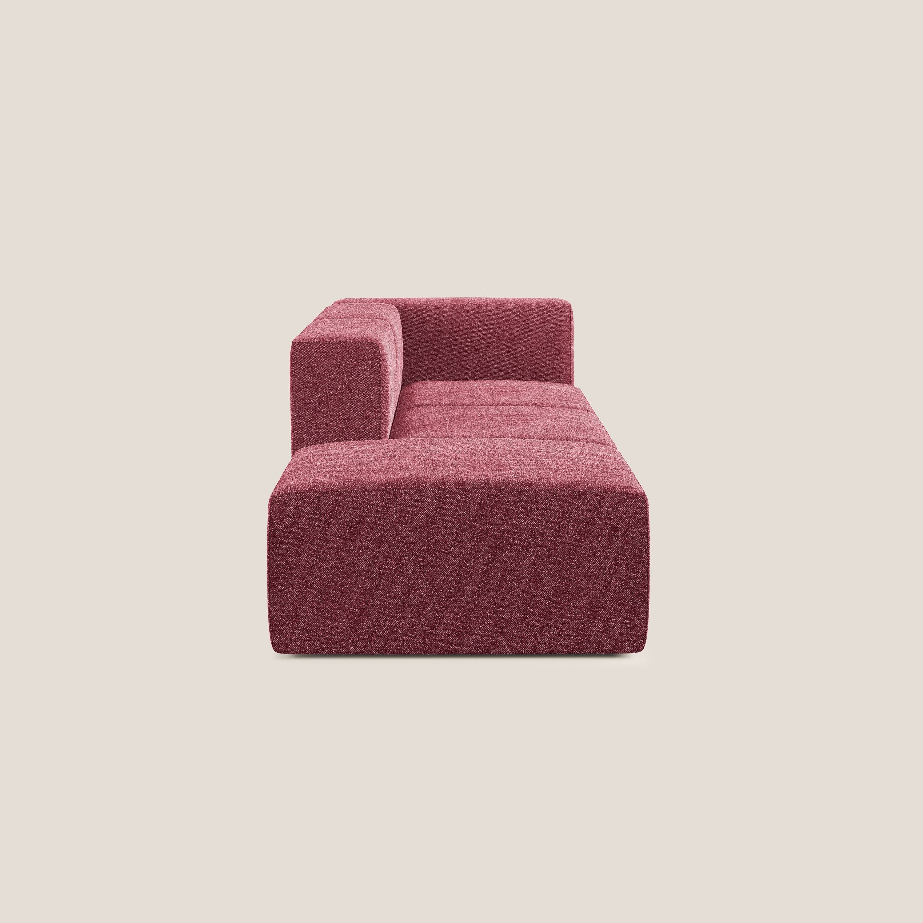 Nettuno canapé moderne modulable en bouclette douce T07 rouge - Image 3