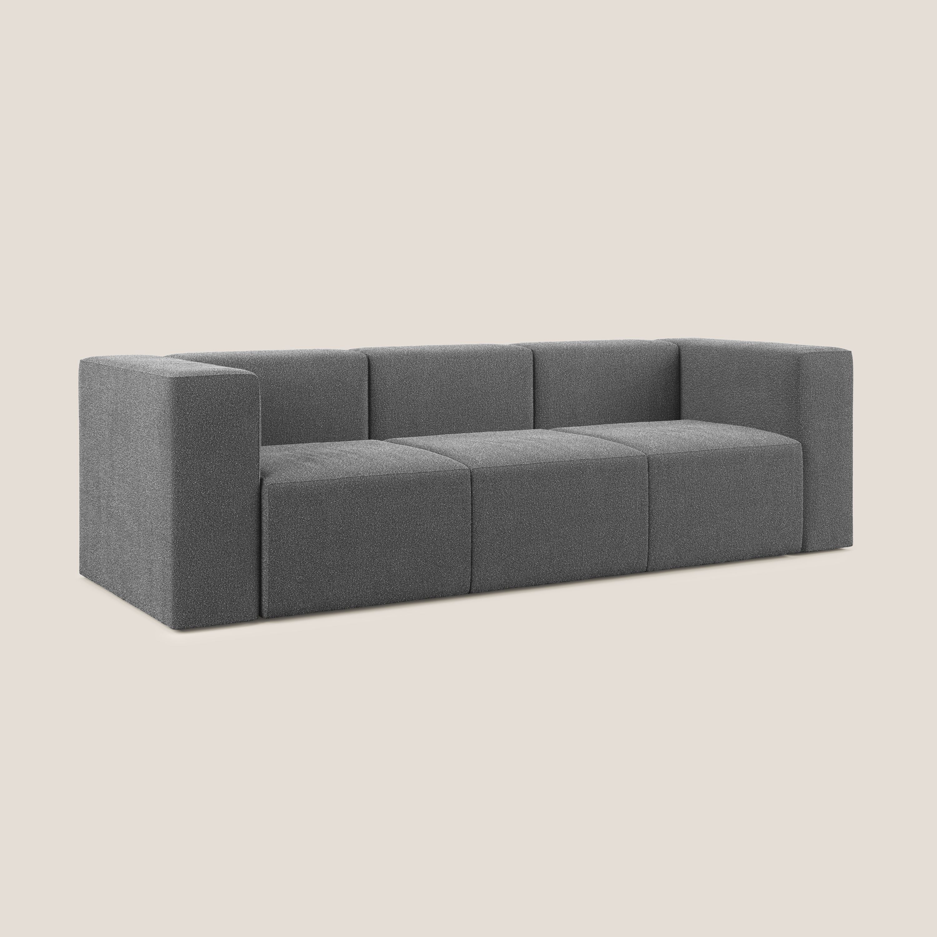 Nettuno canapé moderne modulable 3 assises en bouclette douce T07 anthracite - Image 2