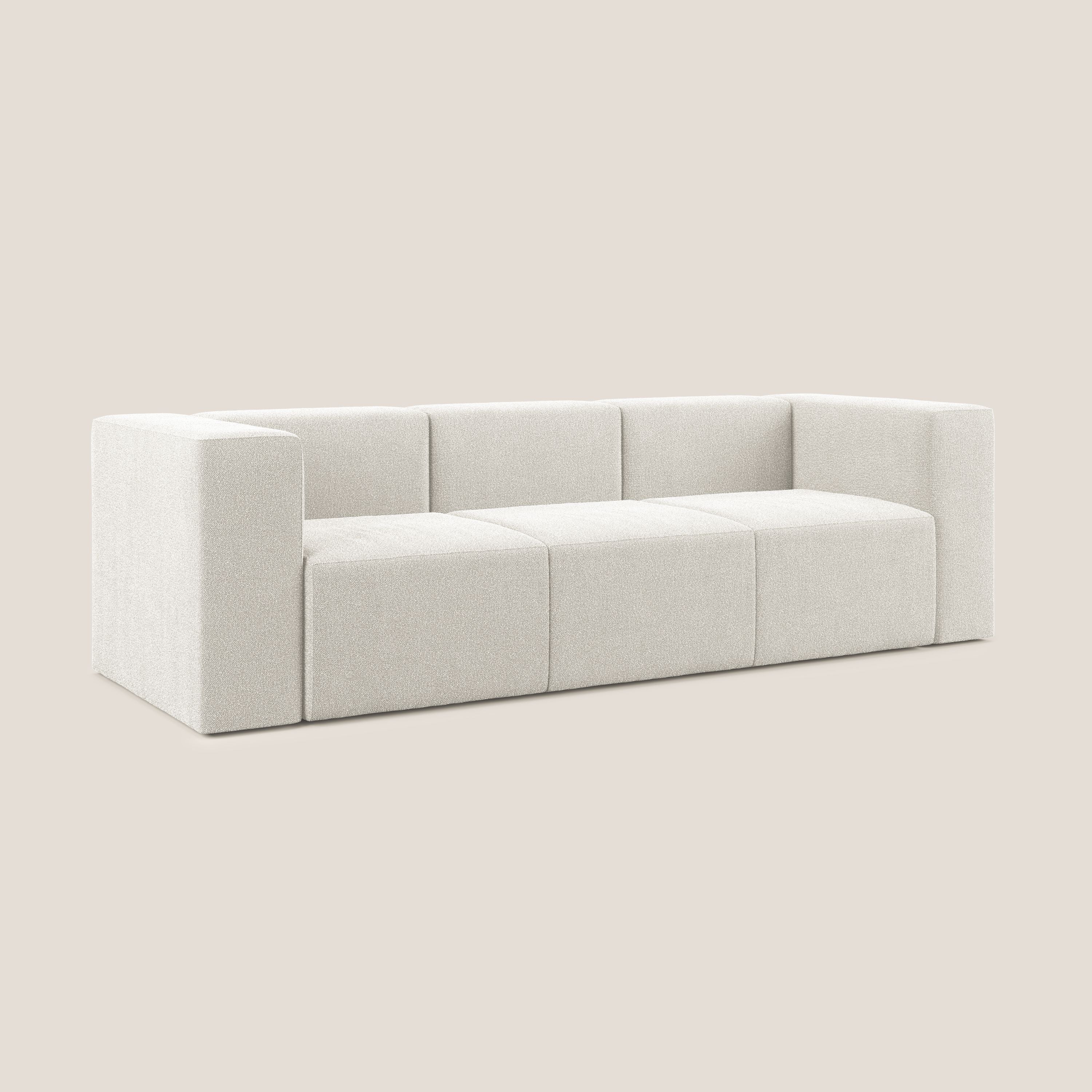 Nettuno canapé moderne modulable 3 assises en bouclette douce T07 blanc - Image 2