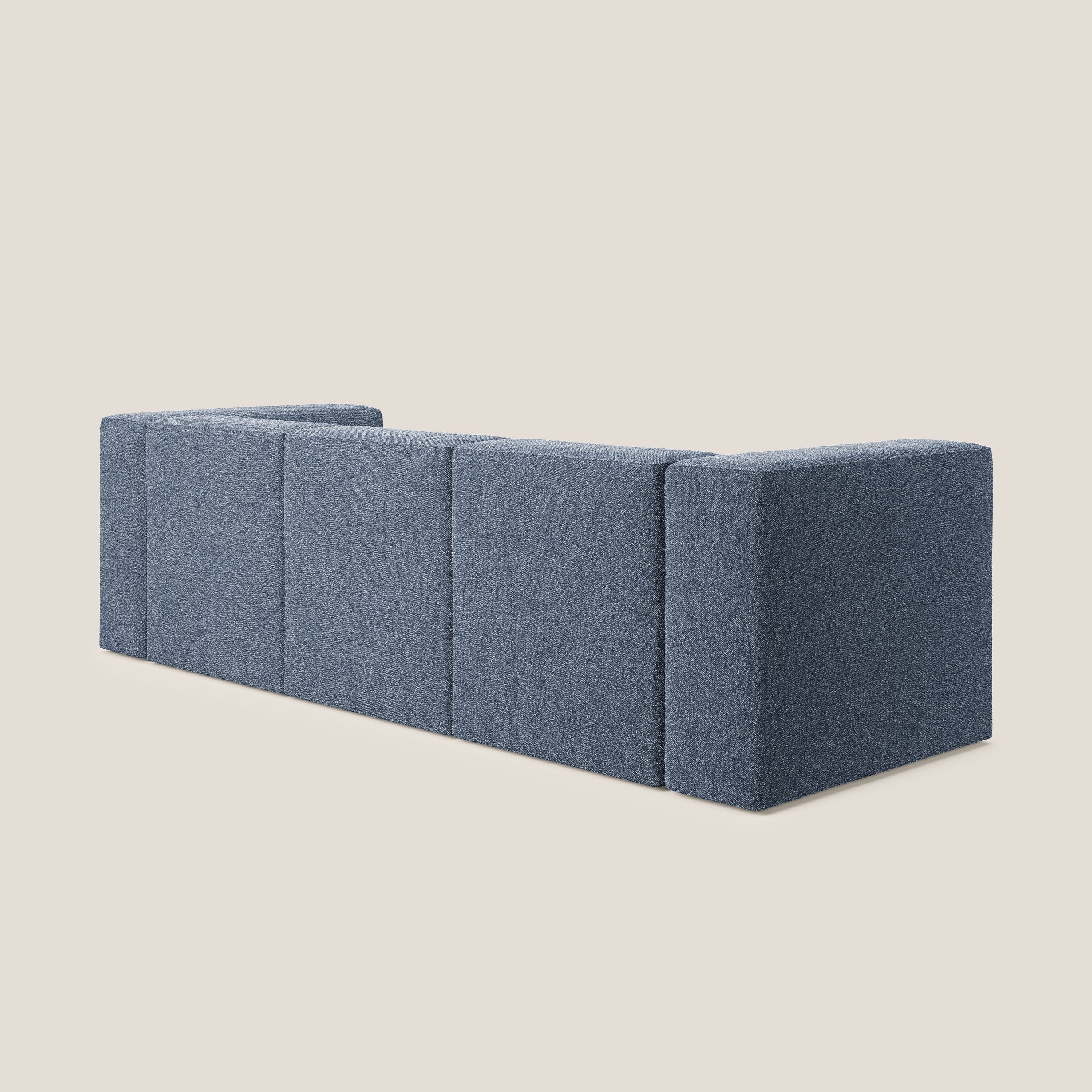 Nettuno canapé moderne modulable 3 assises en bouclette douce T07 bleu - Image 4