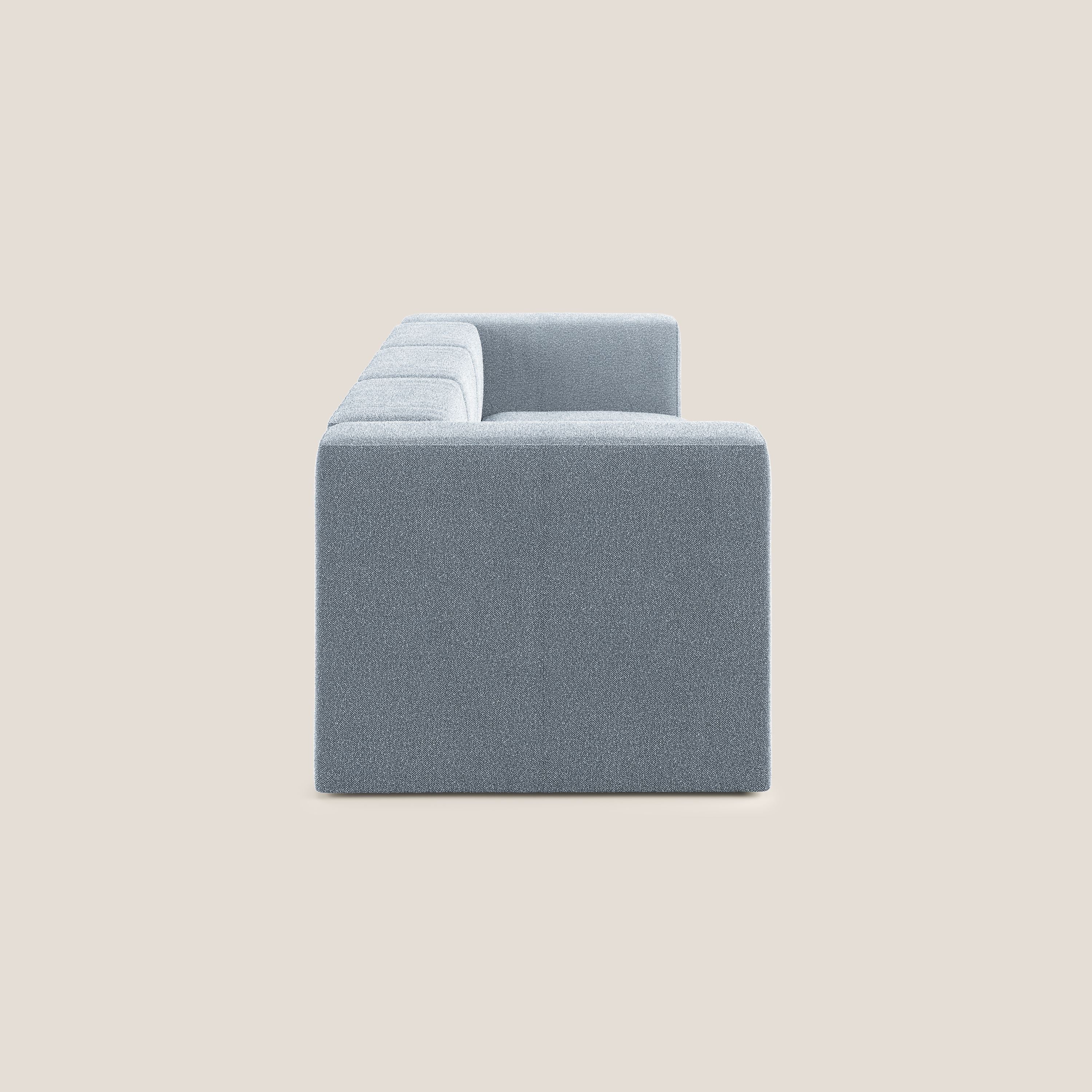Nettuno canapé moderne modulable 3 assises en bouclette douce T07 bleu gris - Image 3
