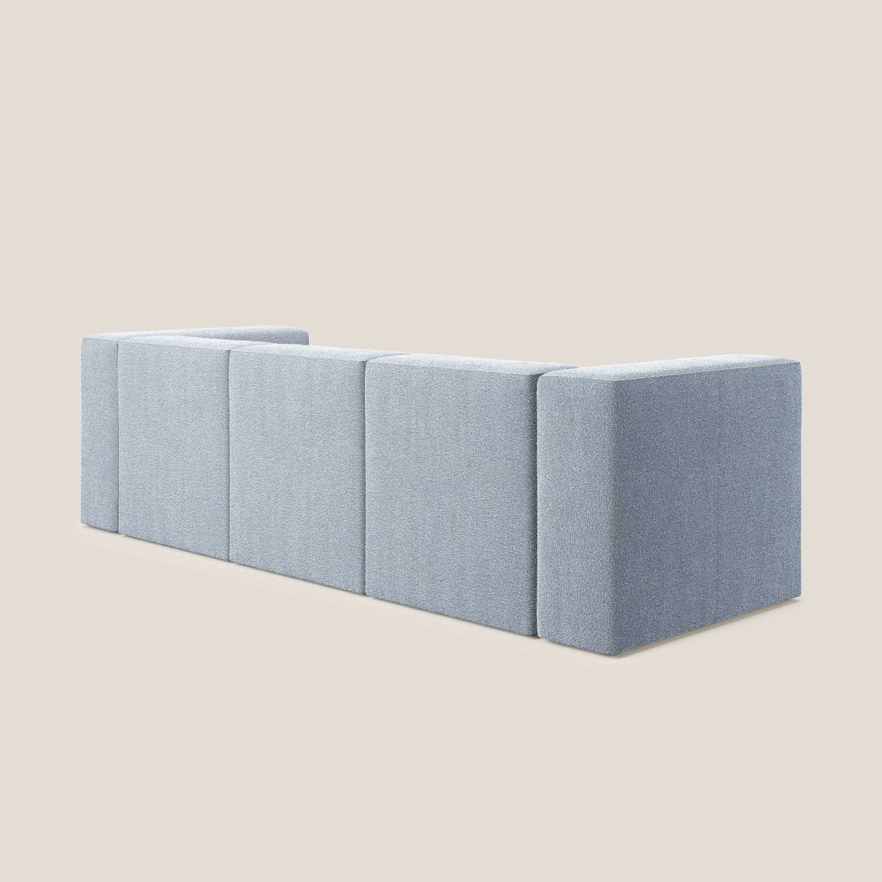 Nettuno canapé moderne modulable 3 assises en bouclette douce T07 bleu gris - Image 4