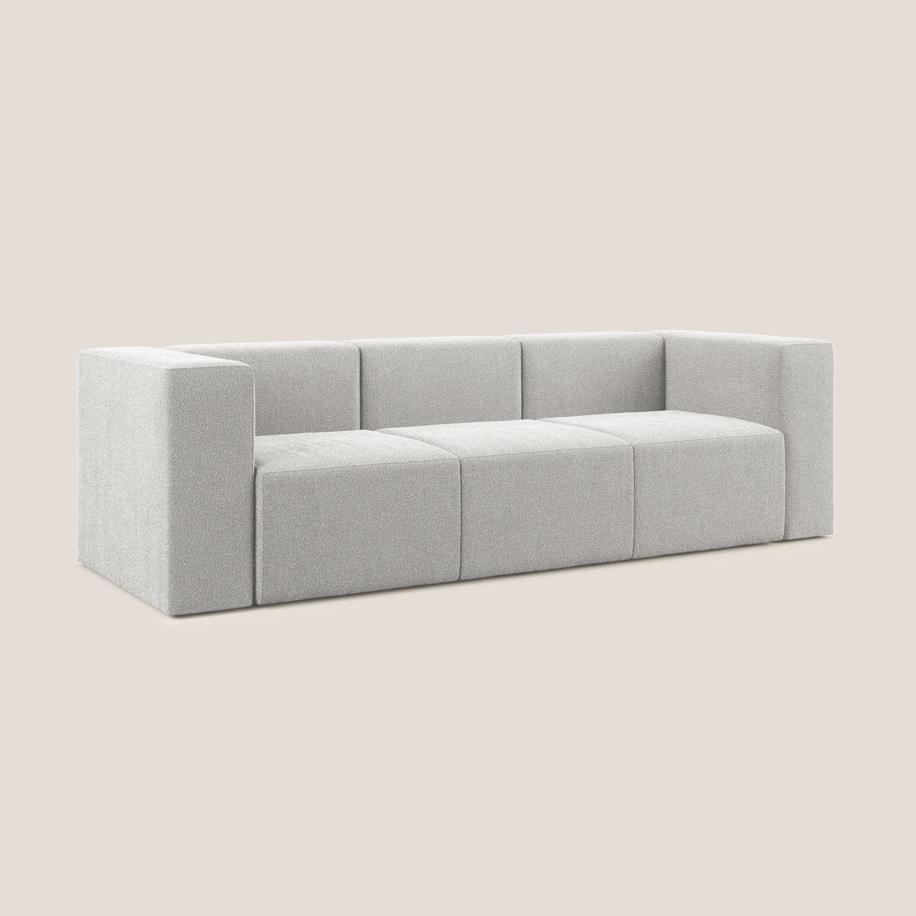 Nettuno canapé moderne modulable 3 assises en bouclette douce T07 gris - Image 2