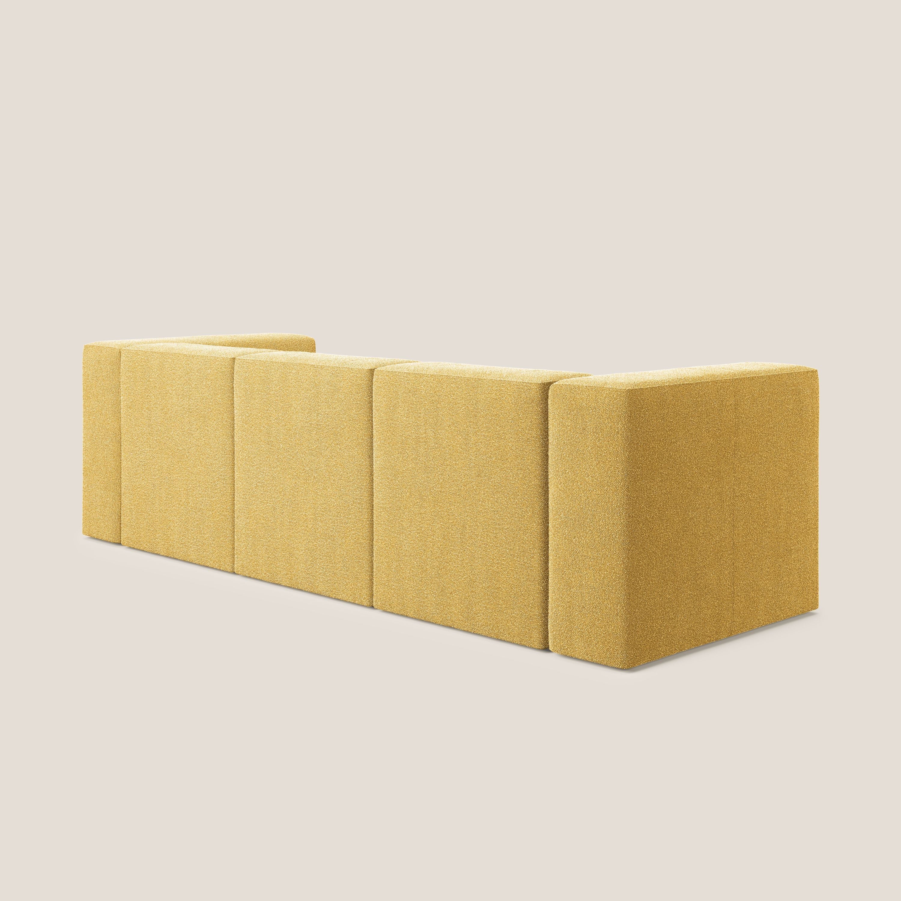 Nettuno canapé moderne modulable 3 assises en bouclette douce T07 jaune - Image 4