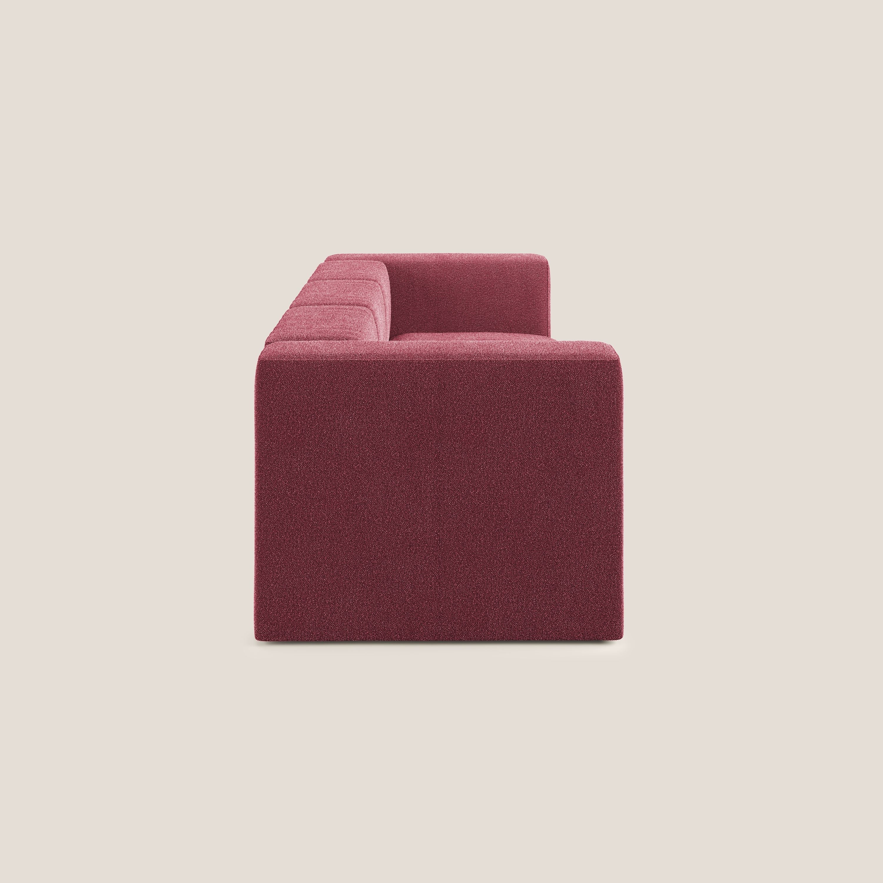 Nettuno canapé moderne modulable 3 assises en bouclette douce T07 rouge - Image 3