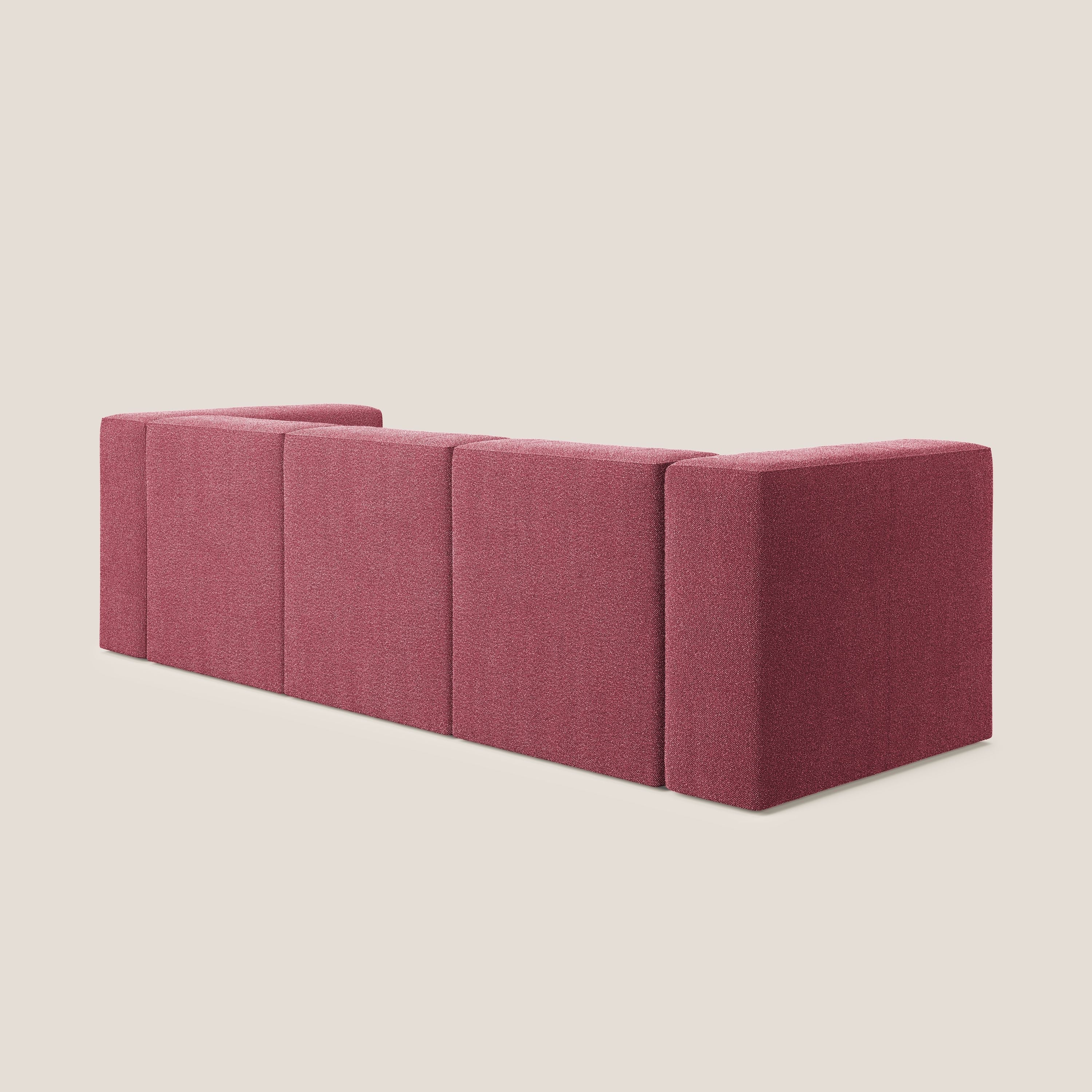 Nettuno canapé moderne modulable 3 assises en bouclette douce T07 rouge - Image 4