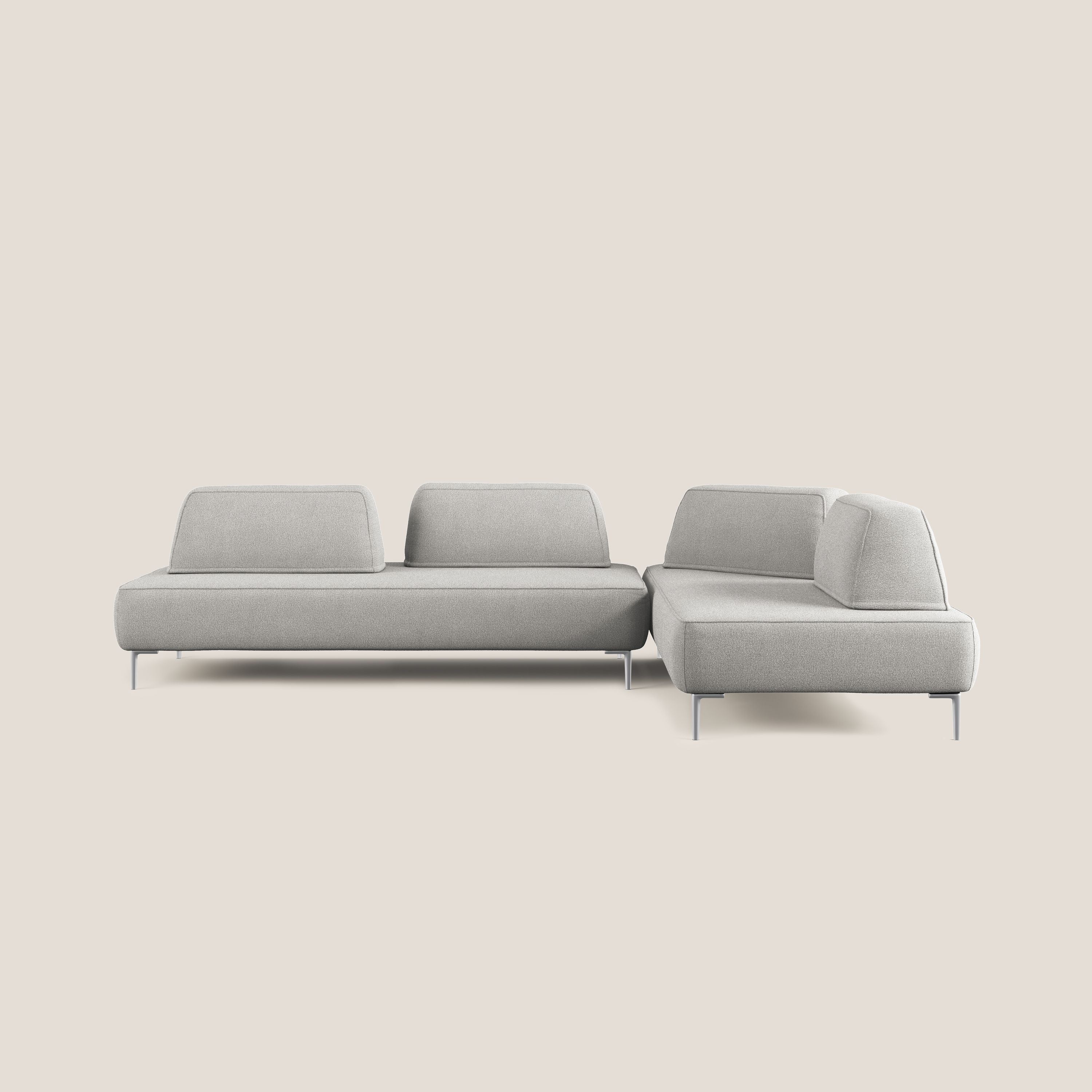Newton canapé d'angle modulable avec dossiers amovibles en T07 gris