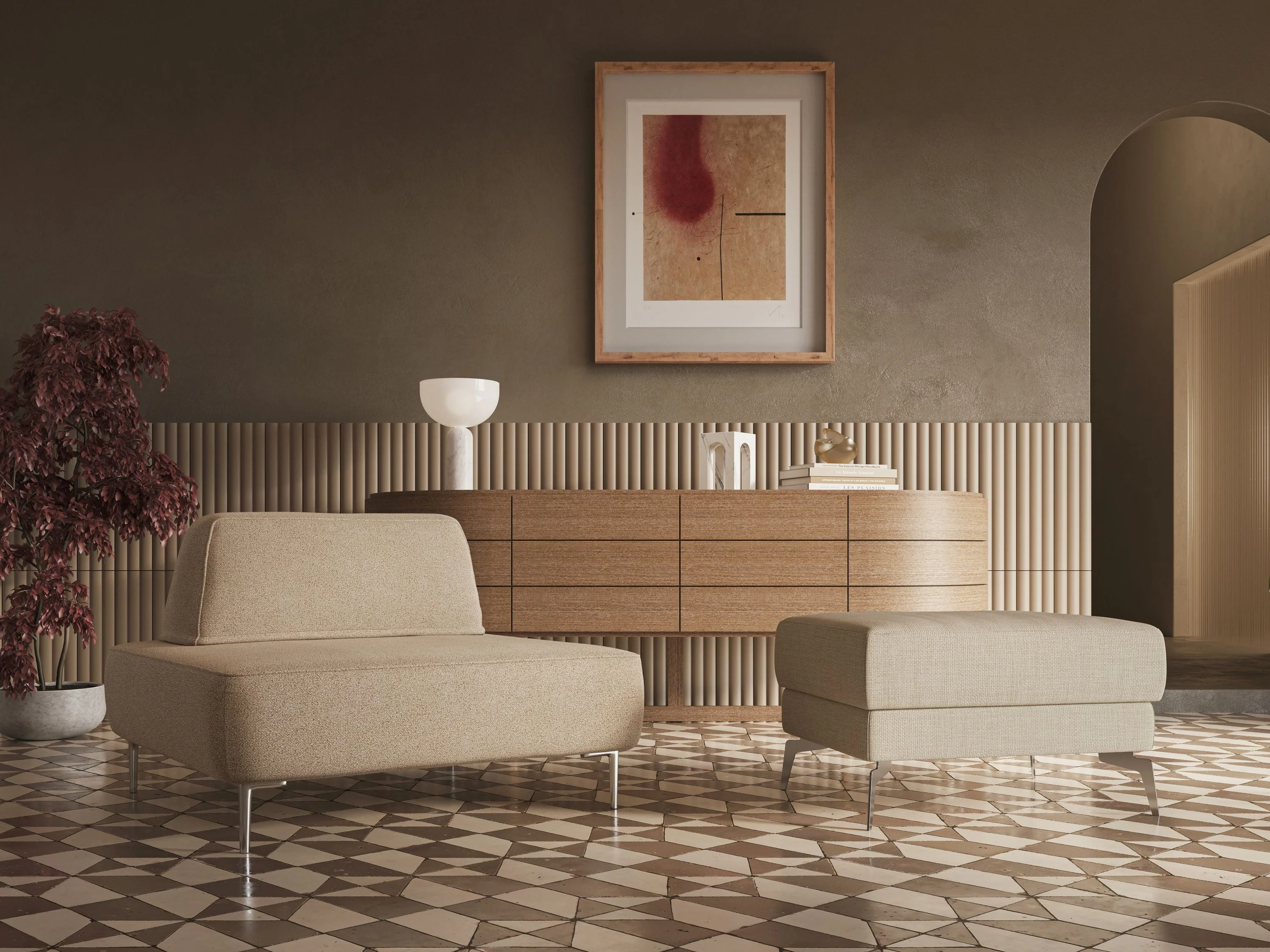 Newton fauteuil modulable avec dossier amovibles T07 beige - Image 10