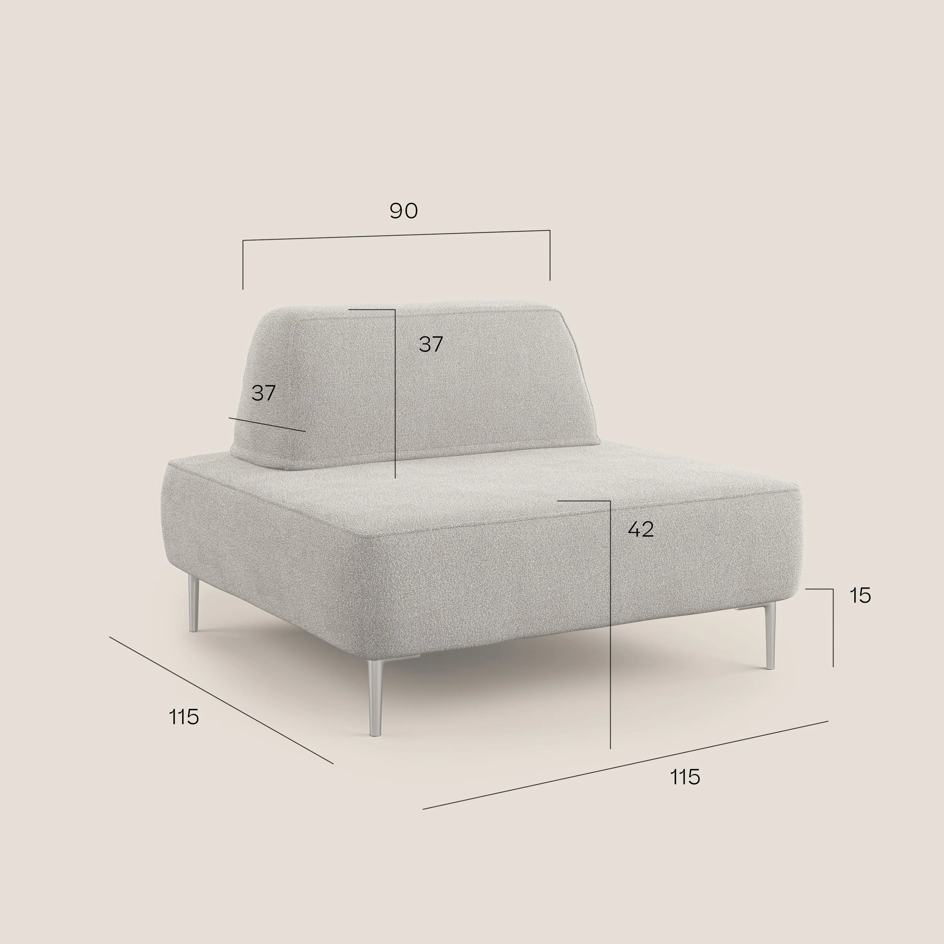 Newton fauteuil modulable avec dossier amovibles T07 blanc - Image 9