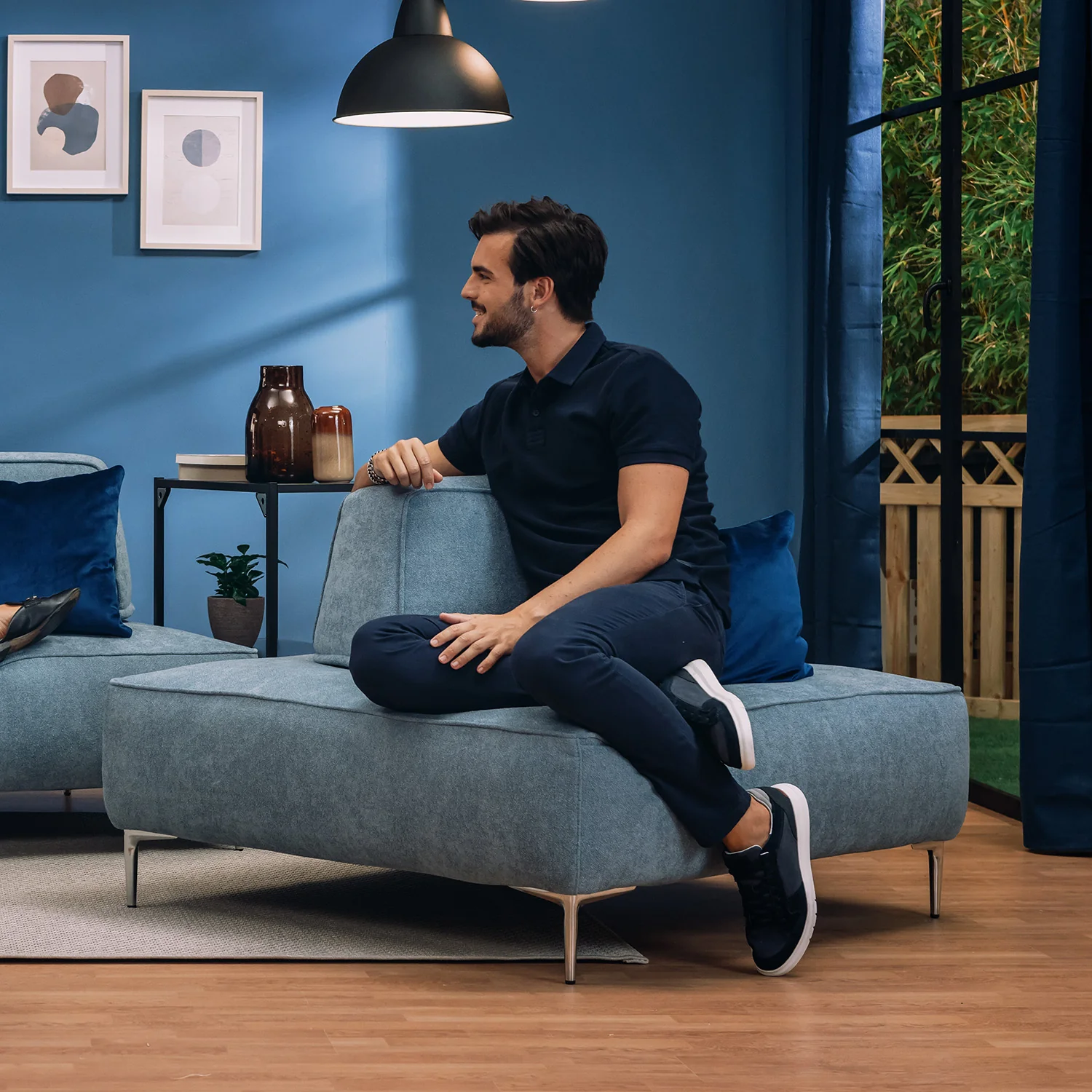 Newton fauteuil modulable avec dossier amovibles T07 bleu pastel - Image 2