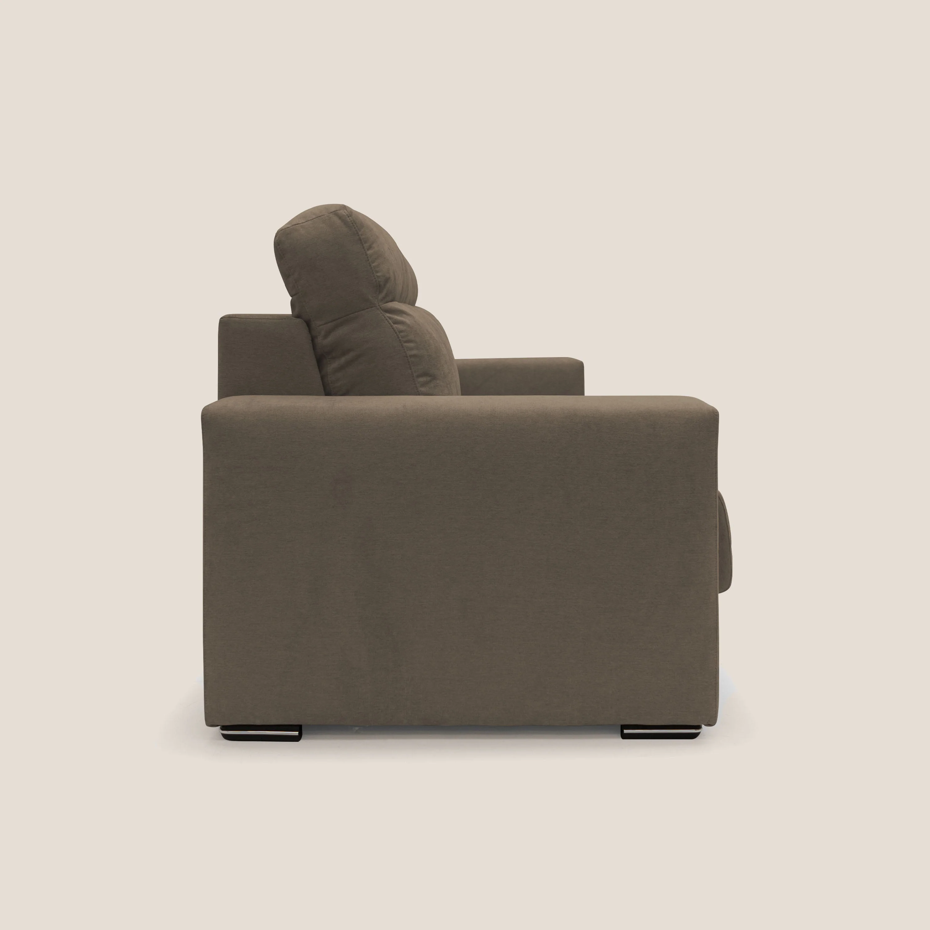 Nikita canapé lit convertible avec haut dossier moelleux en tissu doux imperméable T02 marron - Image 6