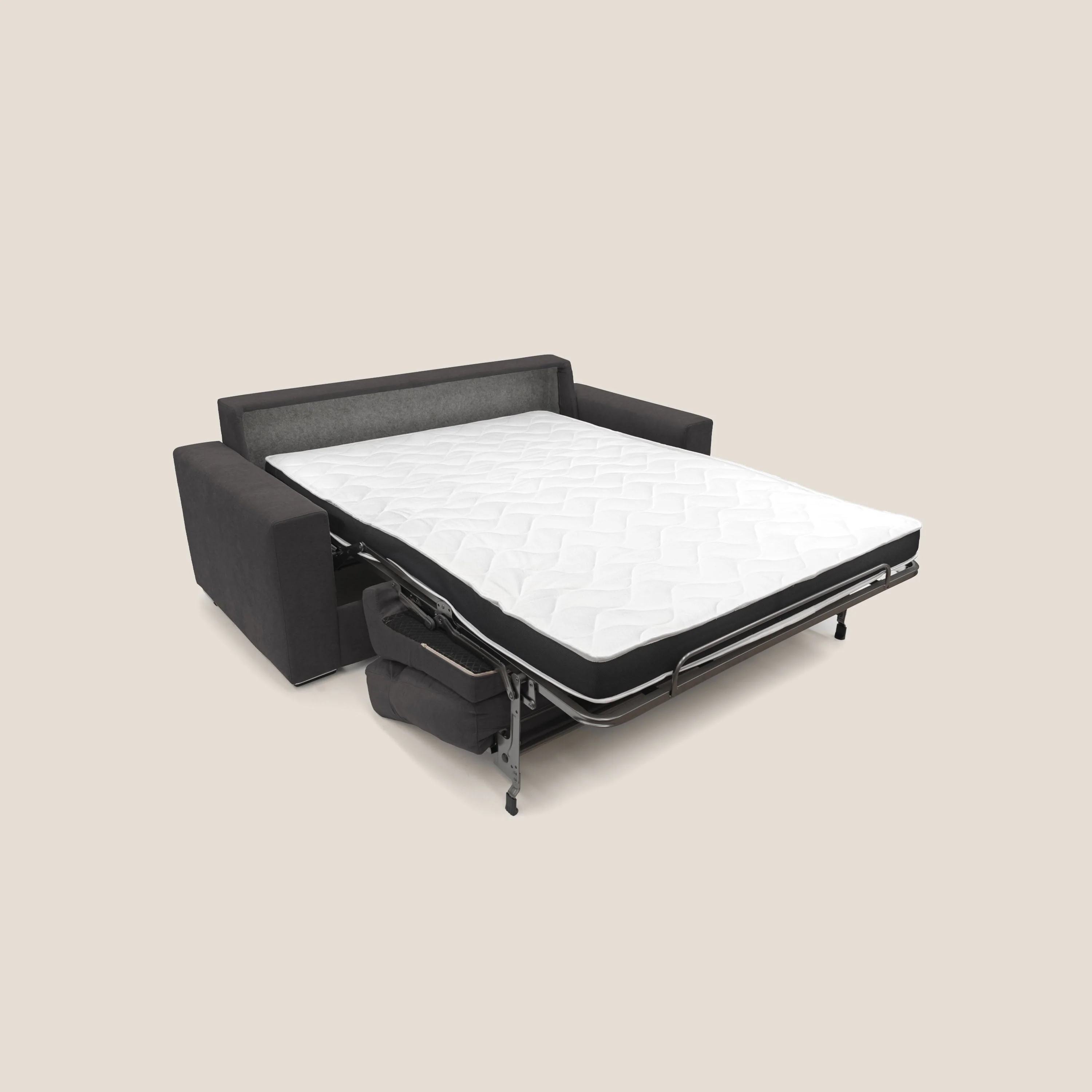 Nikita canapé lit convertible avec haut dossier moelleux en tissu doux imperméable T02 noir - Image 2