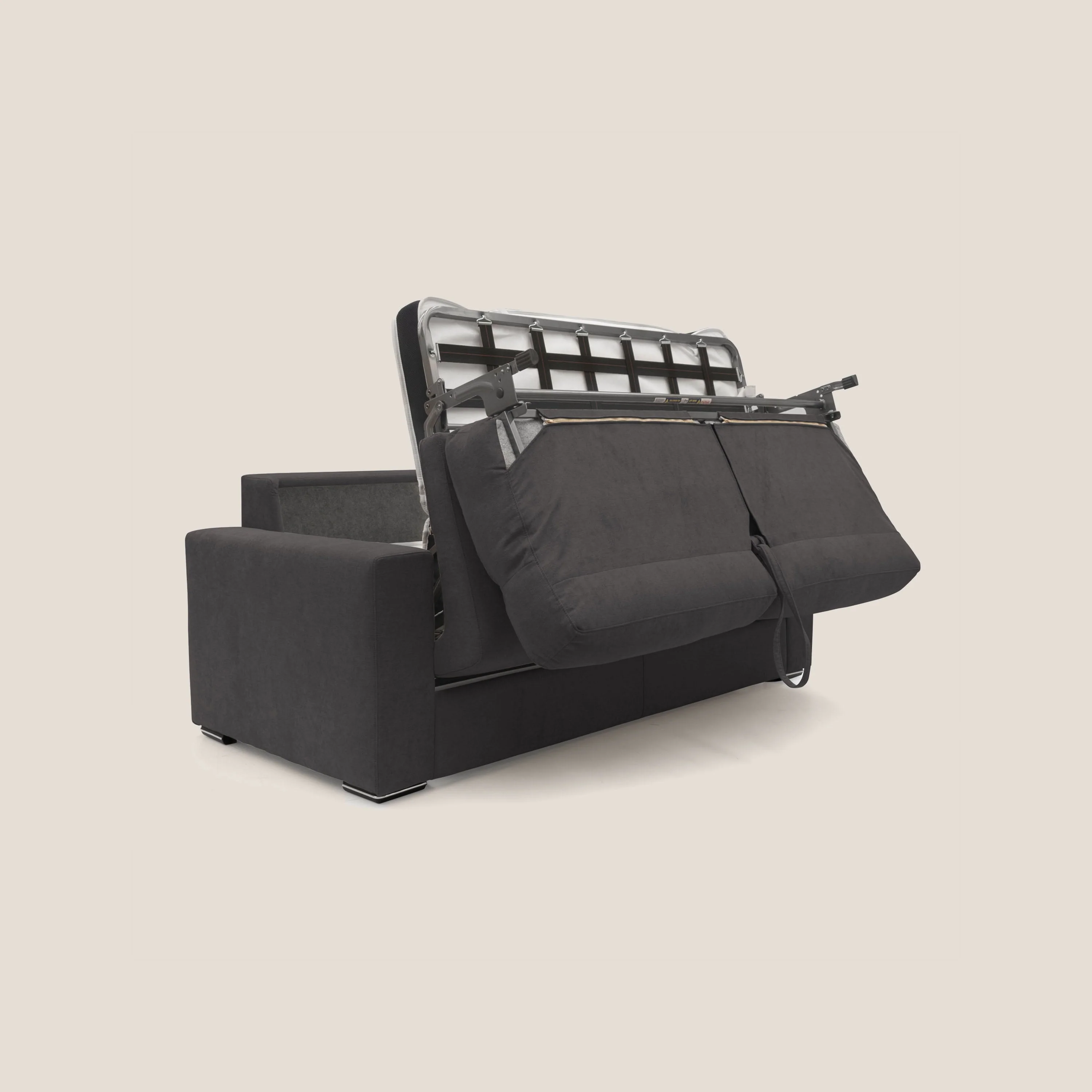 Nikita canapé lit convertible avec haut dossier moelleux en tissu doux imperméable T02 noir - Image 7