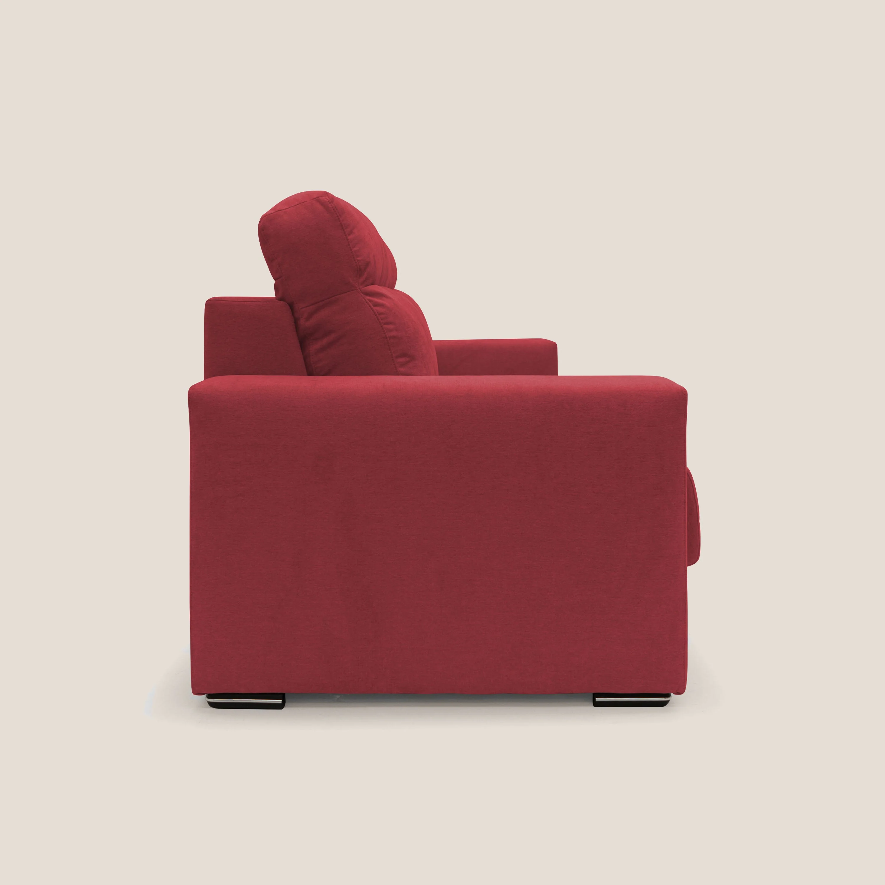 Nikita canapé lit convertible avec haut dossier moelleux en tissu doux imperméable T02 rouge - Image 6