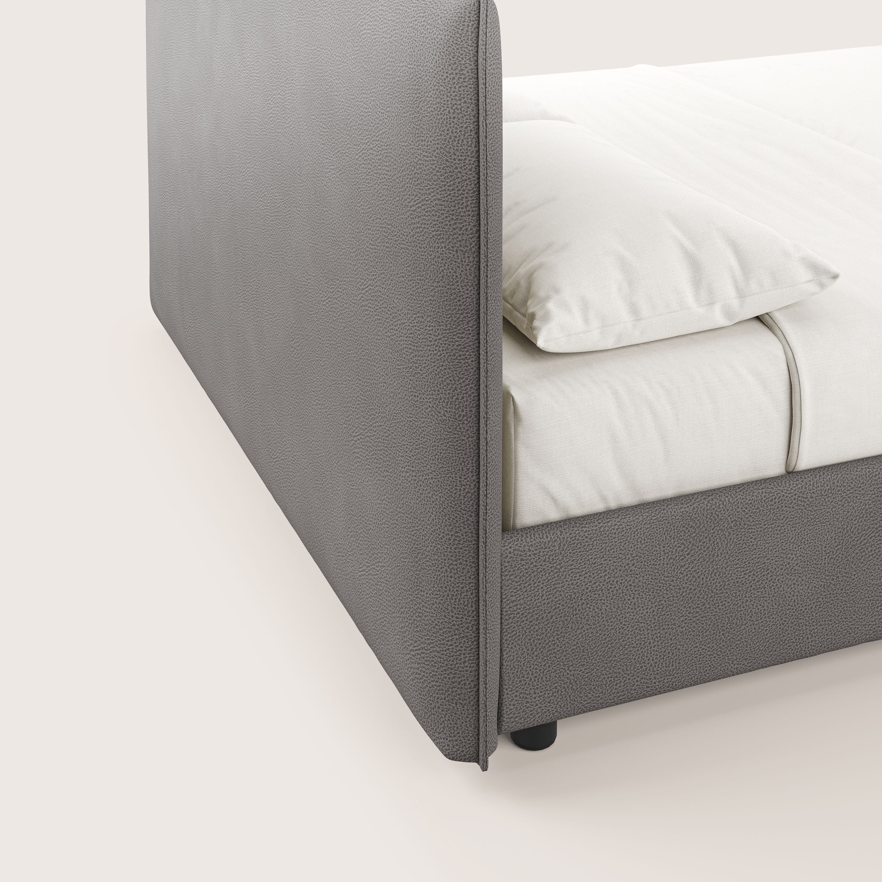 Nina lit coffre au design minimaliste en microfibre détachable effet cuir T15 anthracite - Image 7