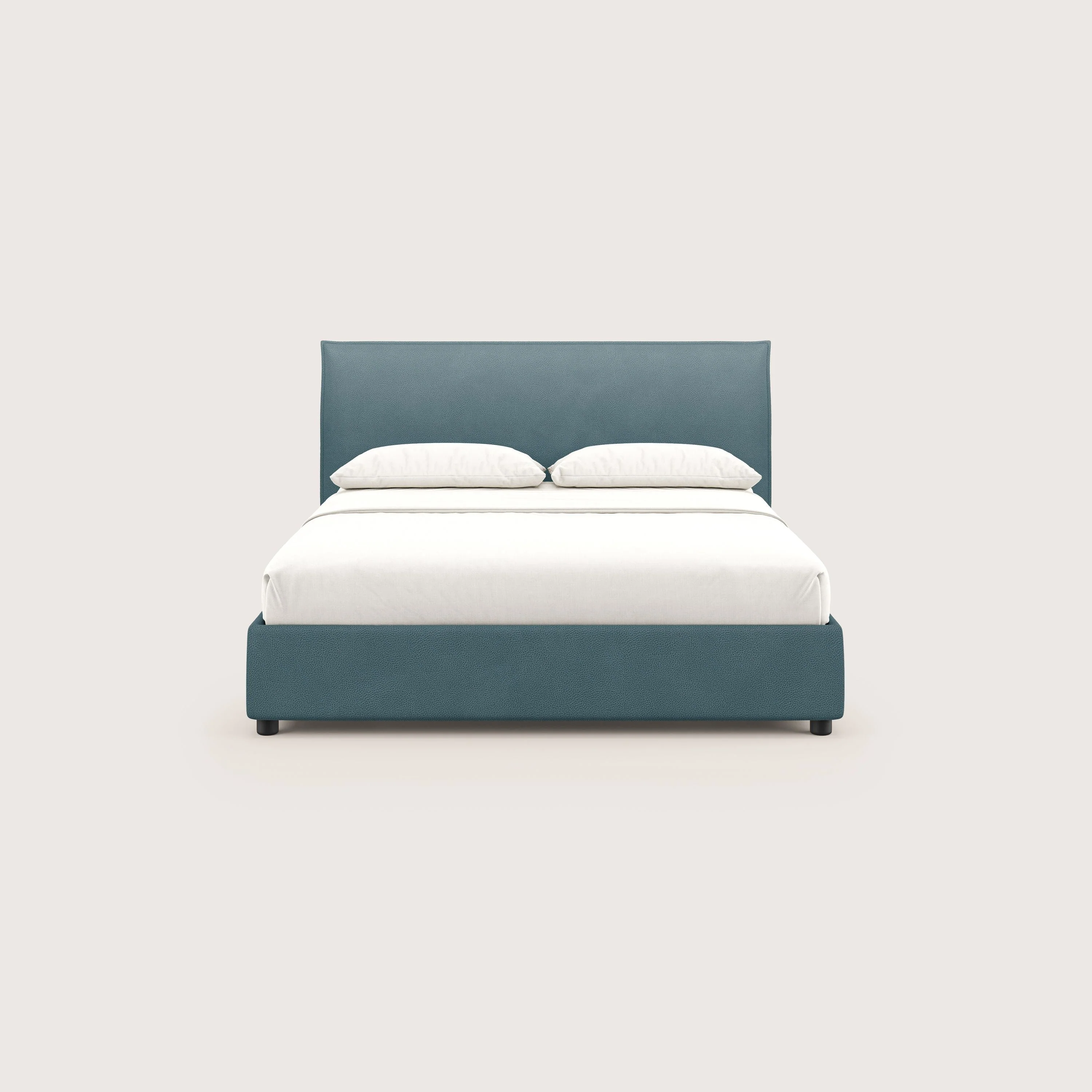 Nina lit coffre au design minimaliste en microfibre détachable effet cuir T15 bleu canard - Image 3