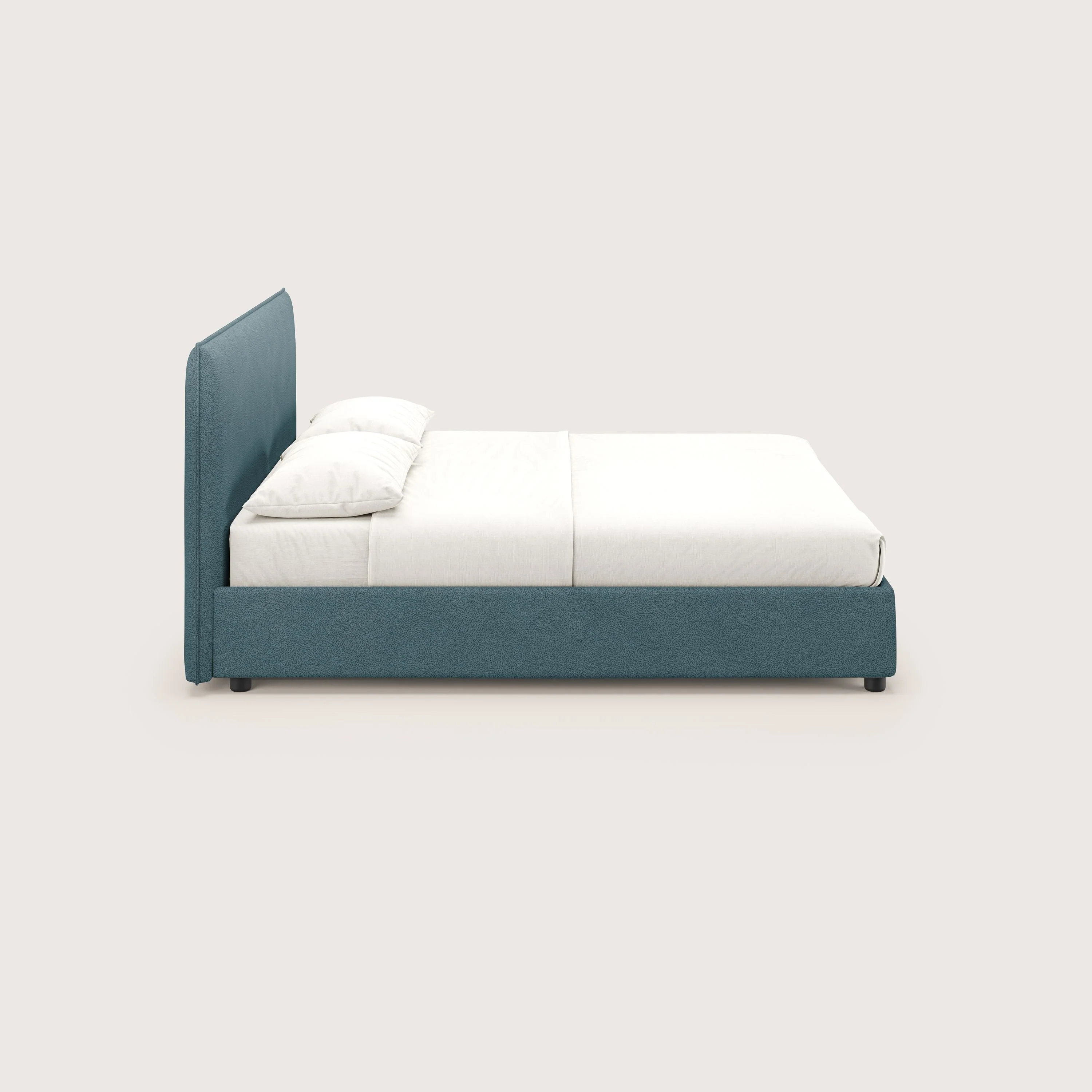 Nina lit coffre au design minimaliste en microfibre détachable effet cuir T15 bleu canard - Image 4