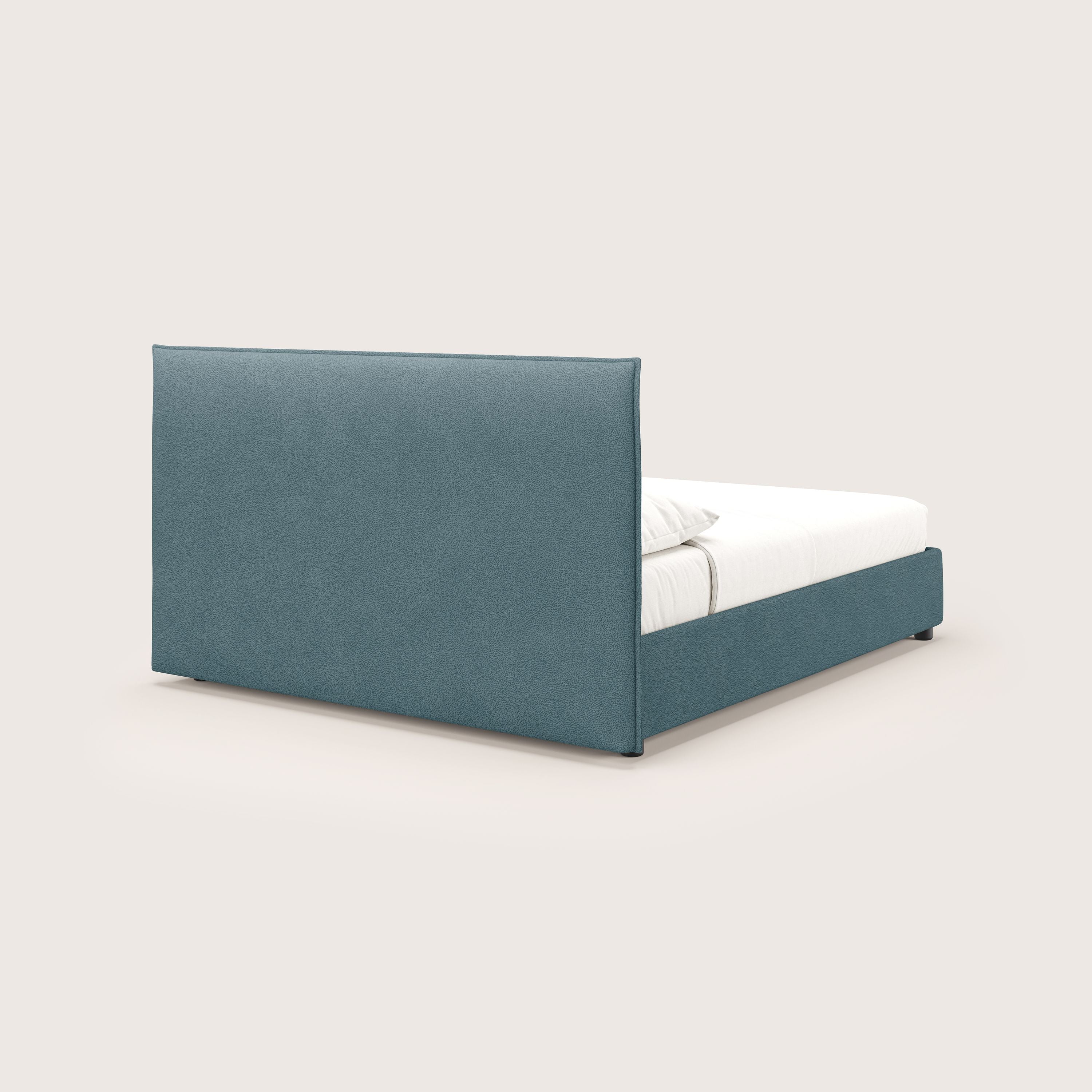 Nina lit coffre au design minimaliste en microfibre détachable effet cuir T15 bleu canard - Image 5