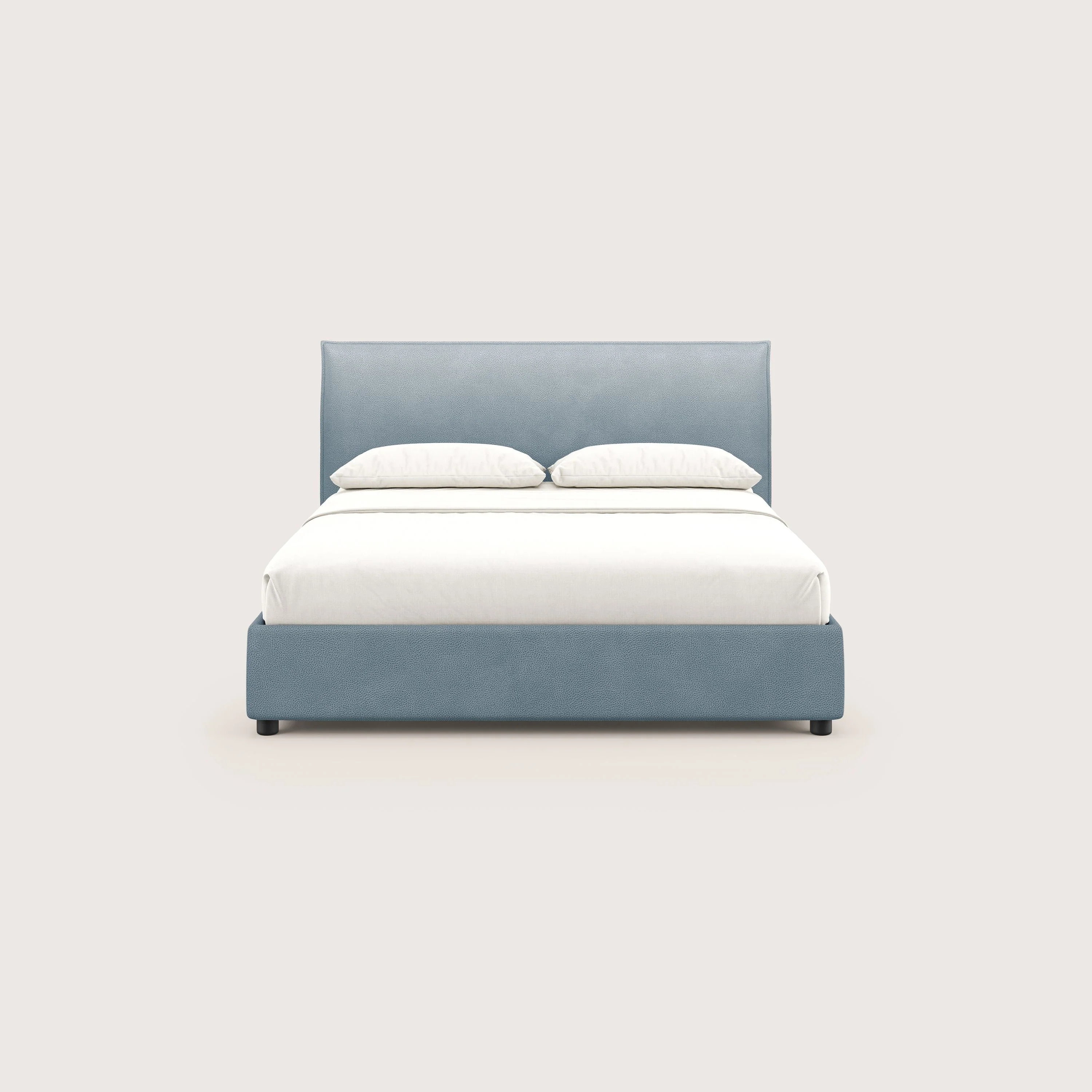 Nina lit coffre au design minimaliste en microfibre détachable effet cuir T15 bleu gris - Image 3