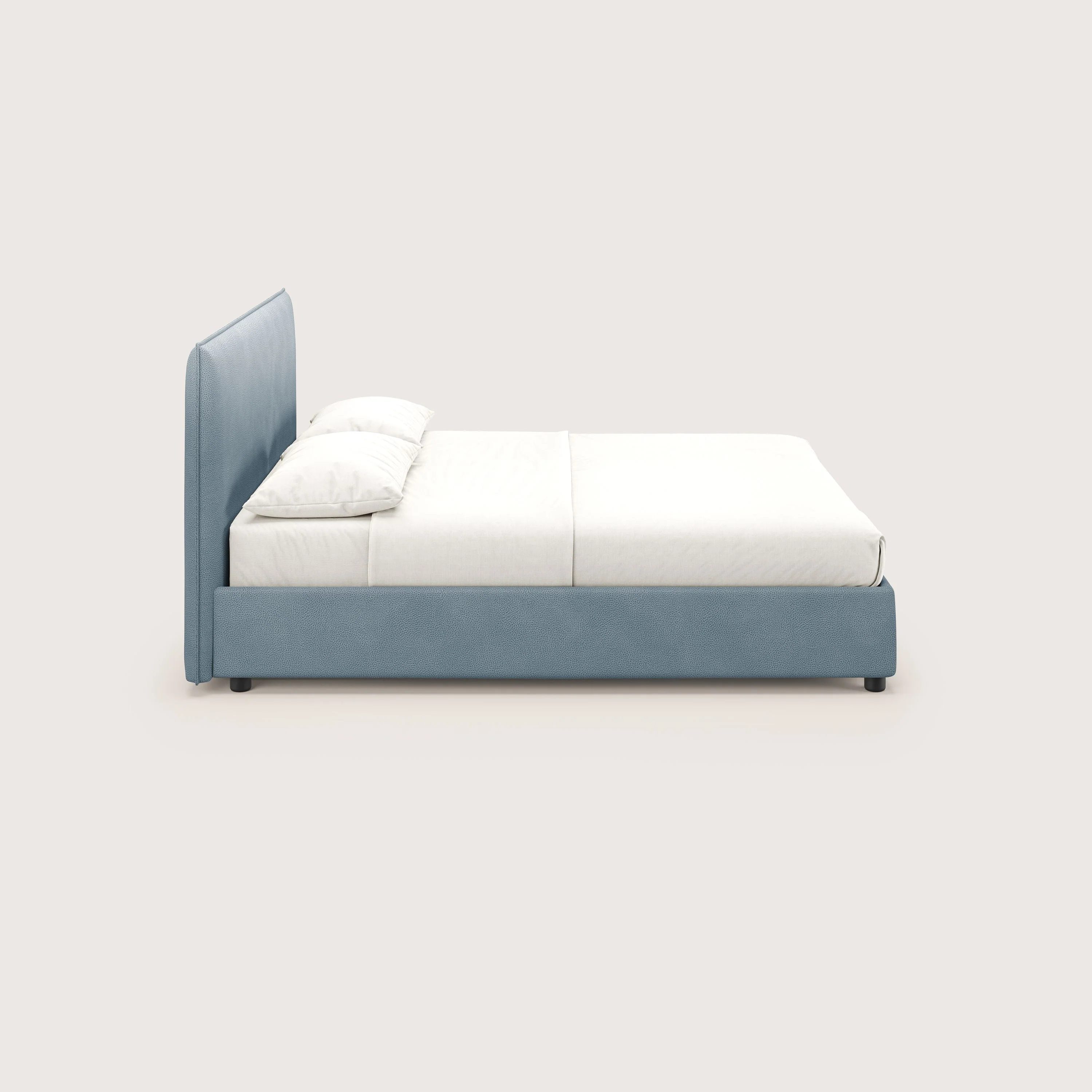 Nina lit coffre au design minimaliste en microfibre détachable effet cuir T15 bleu gris - Image 4