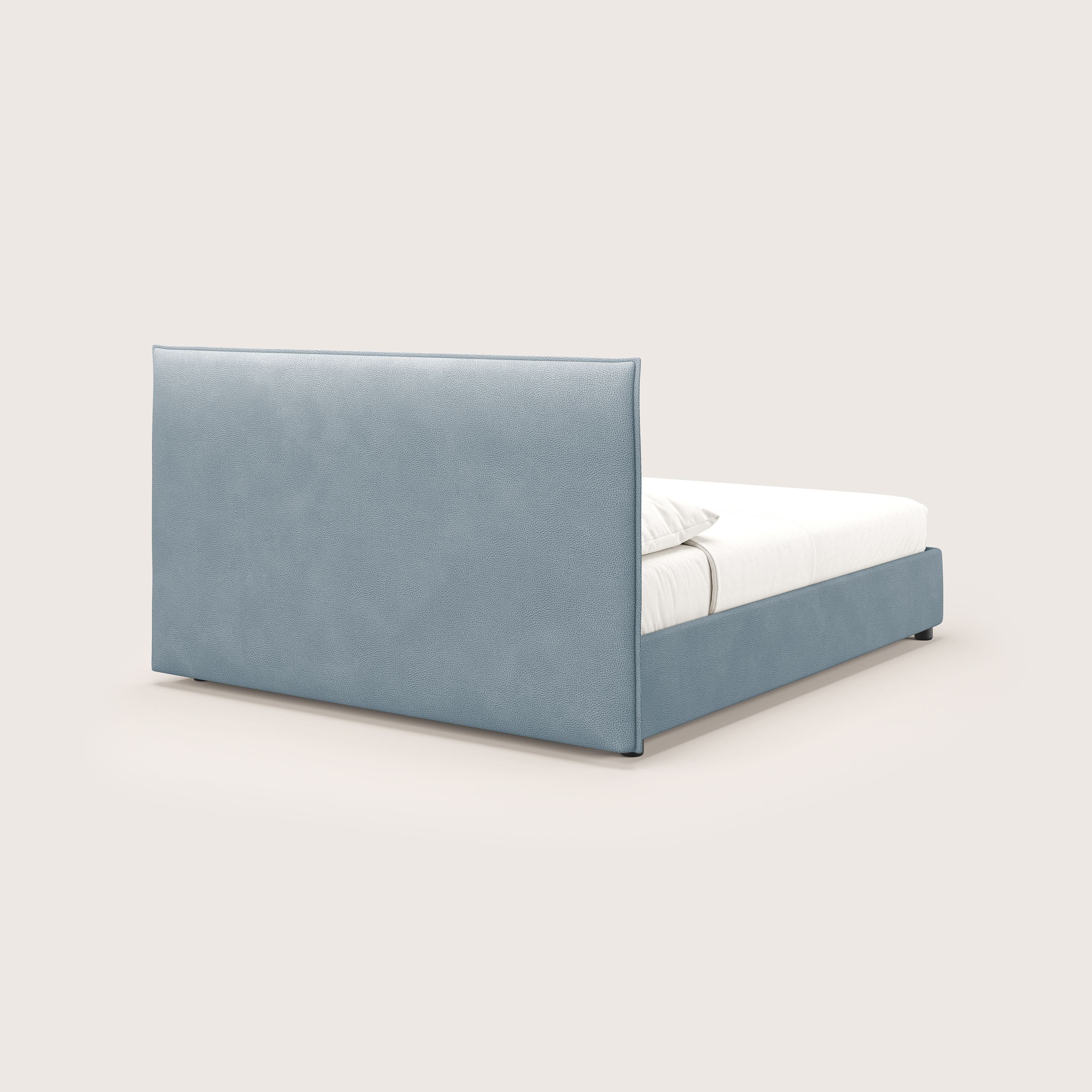 Nina lit coffre au design minimaliste en microfibre détachable effet cuir T15 bleu gris - Image 5