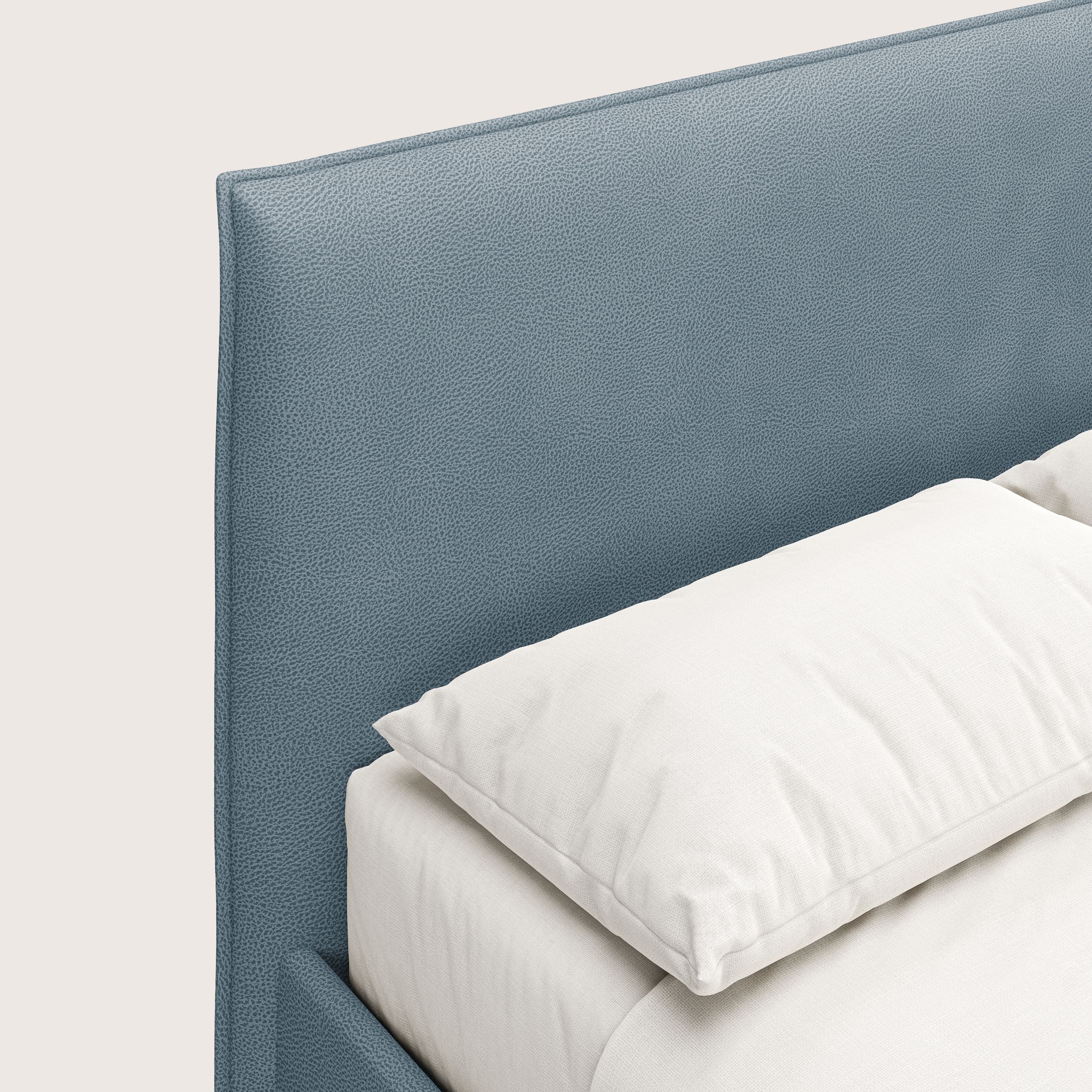 Nina lit coffre au design minimaliste en microfibre détachable effet cuir T15 bleu gris - Image 6