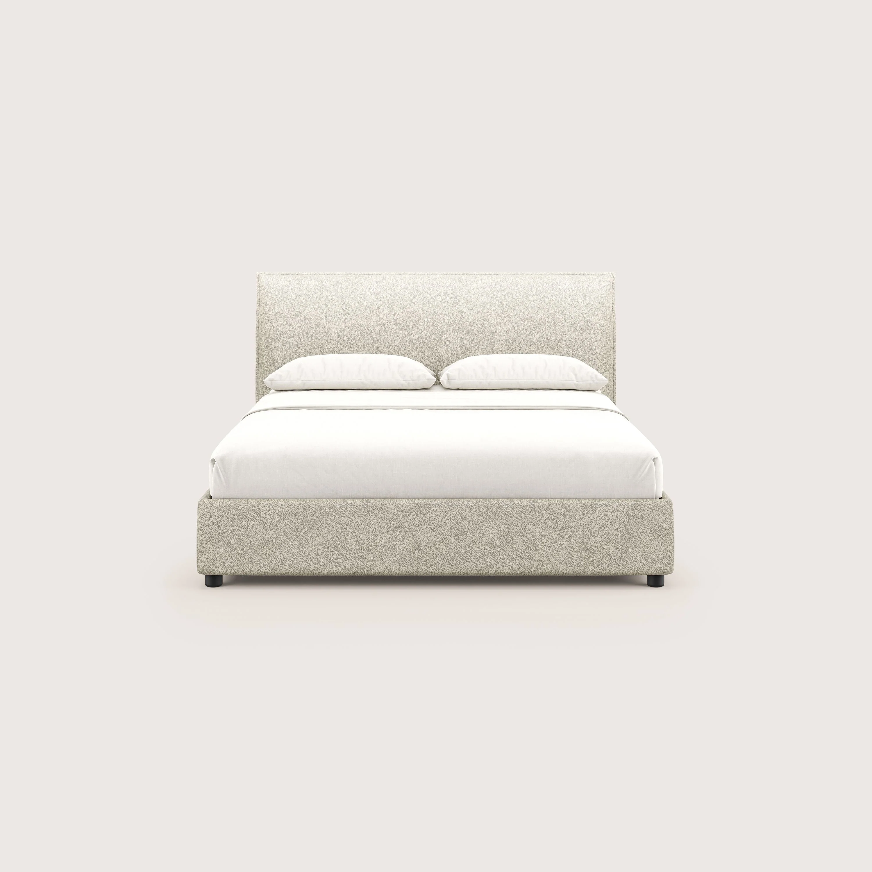 Nina lit coffre au design minimaliste en microfibre détachable effet cuir T15 crème - Image 3