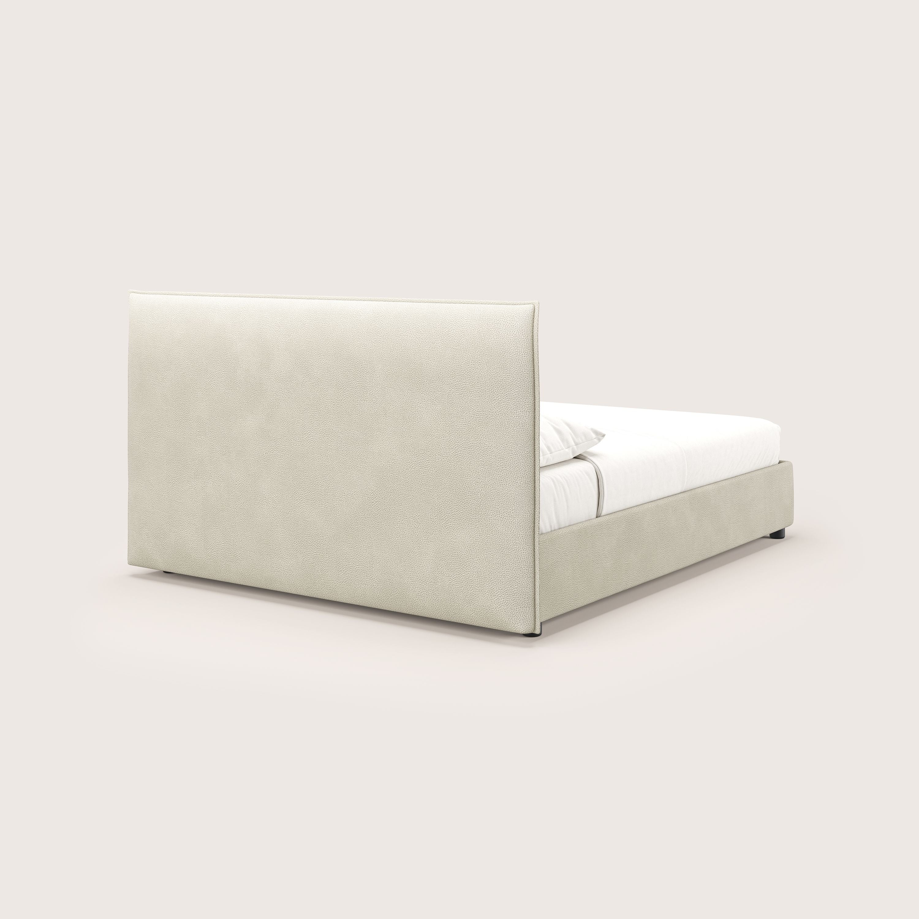 Nina lit coffre au design minimaliste en microfibre détachable effet cuir T15 crème - Image 6