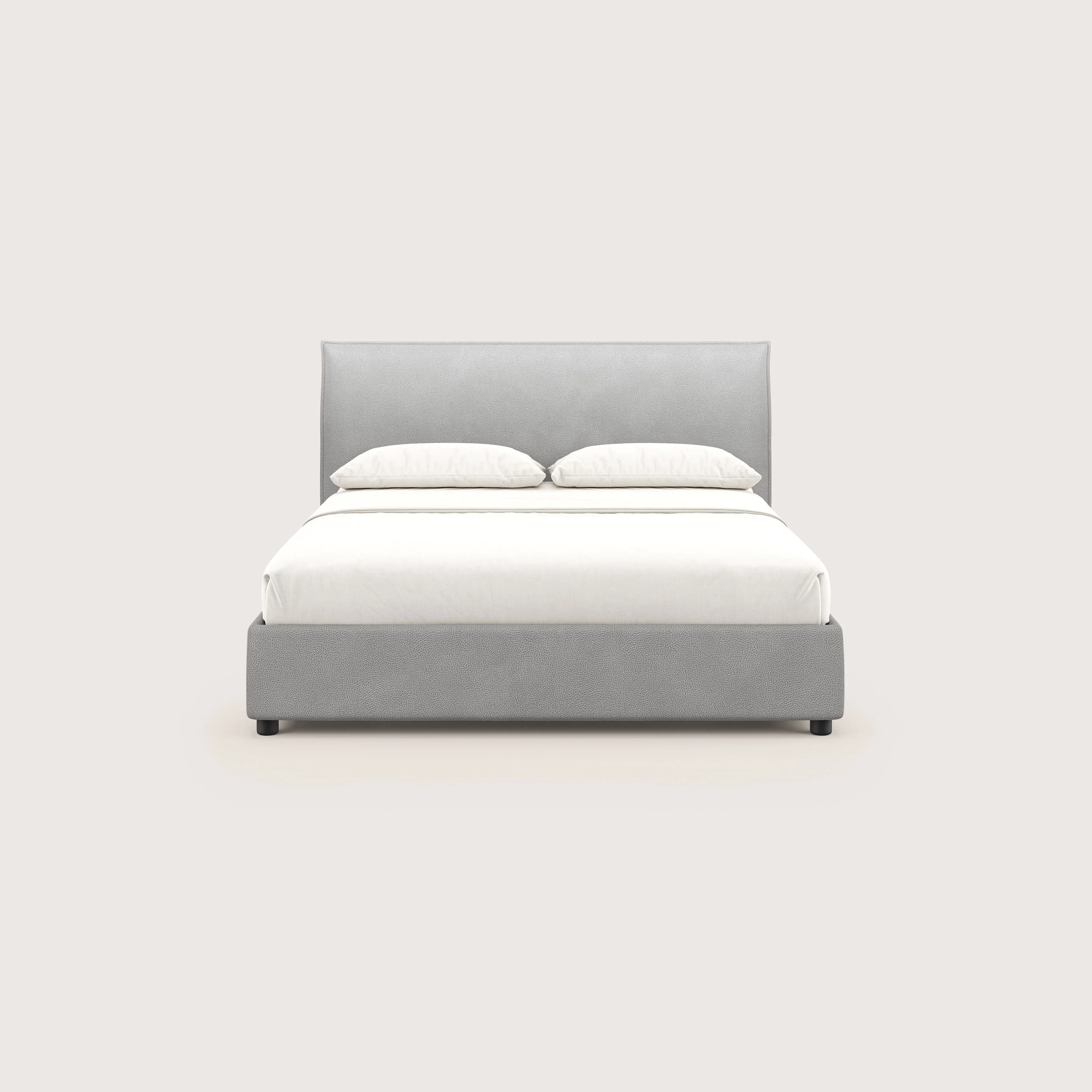 Nina lit coffre au design minimaliste en microfibre détachable effet cuir T15 gris - Image 3