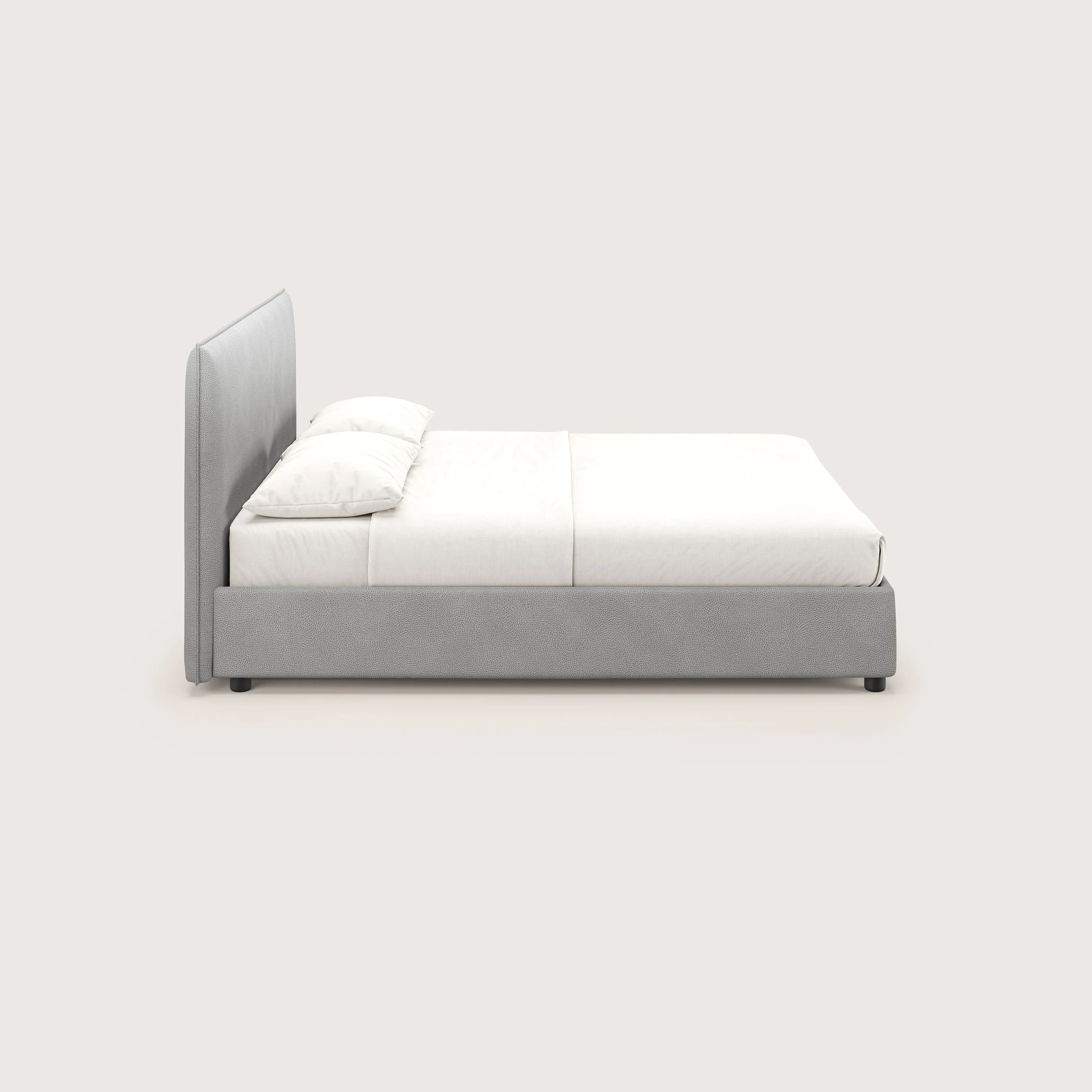 Nina lit coffre au design minimaliste en microfibre détachable effet cuir T15 gris - Image 4