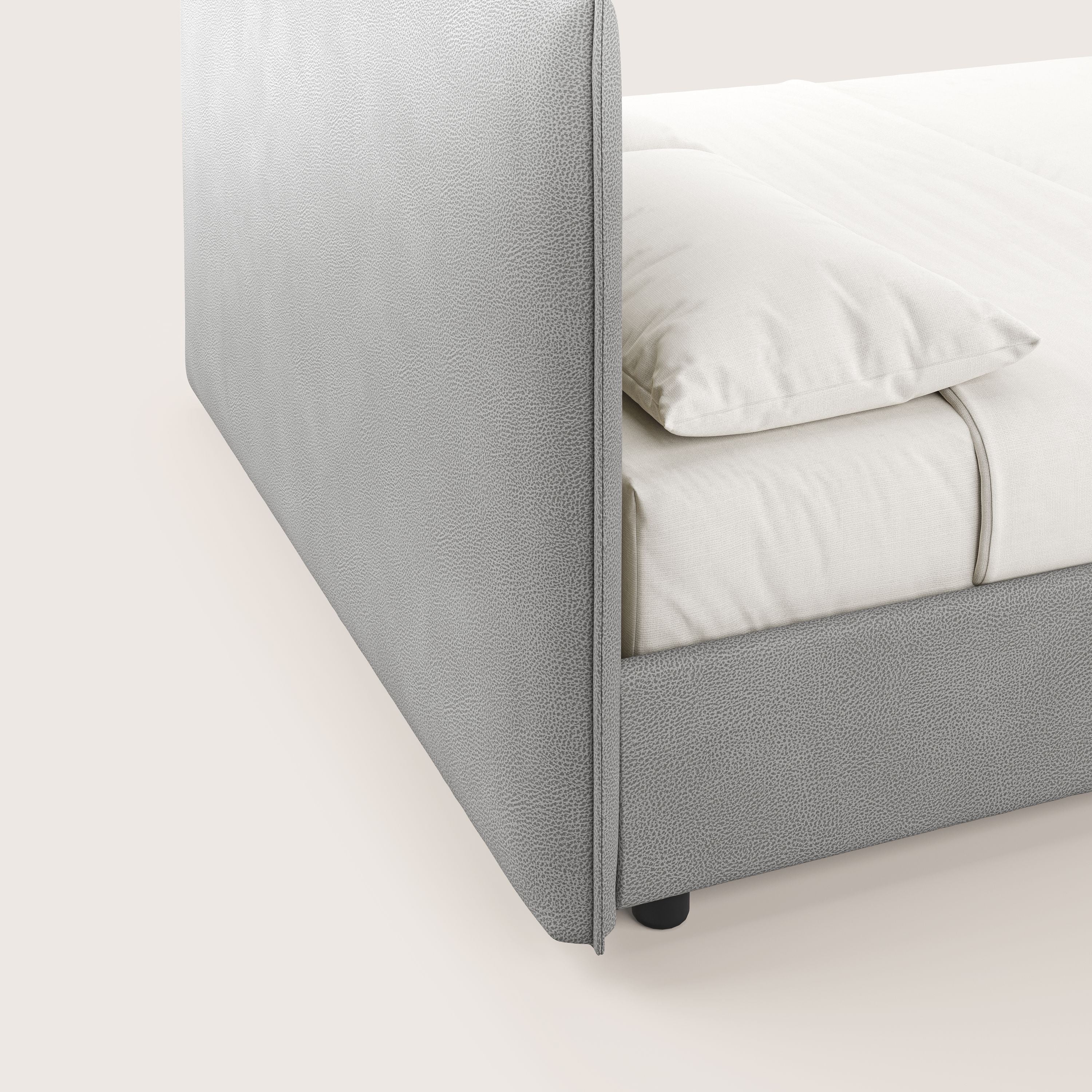 Nina lit coffre au design minimaliste en microfibre détachable effet cuir T15 gris - Image 7