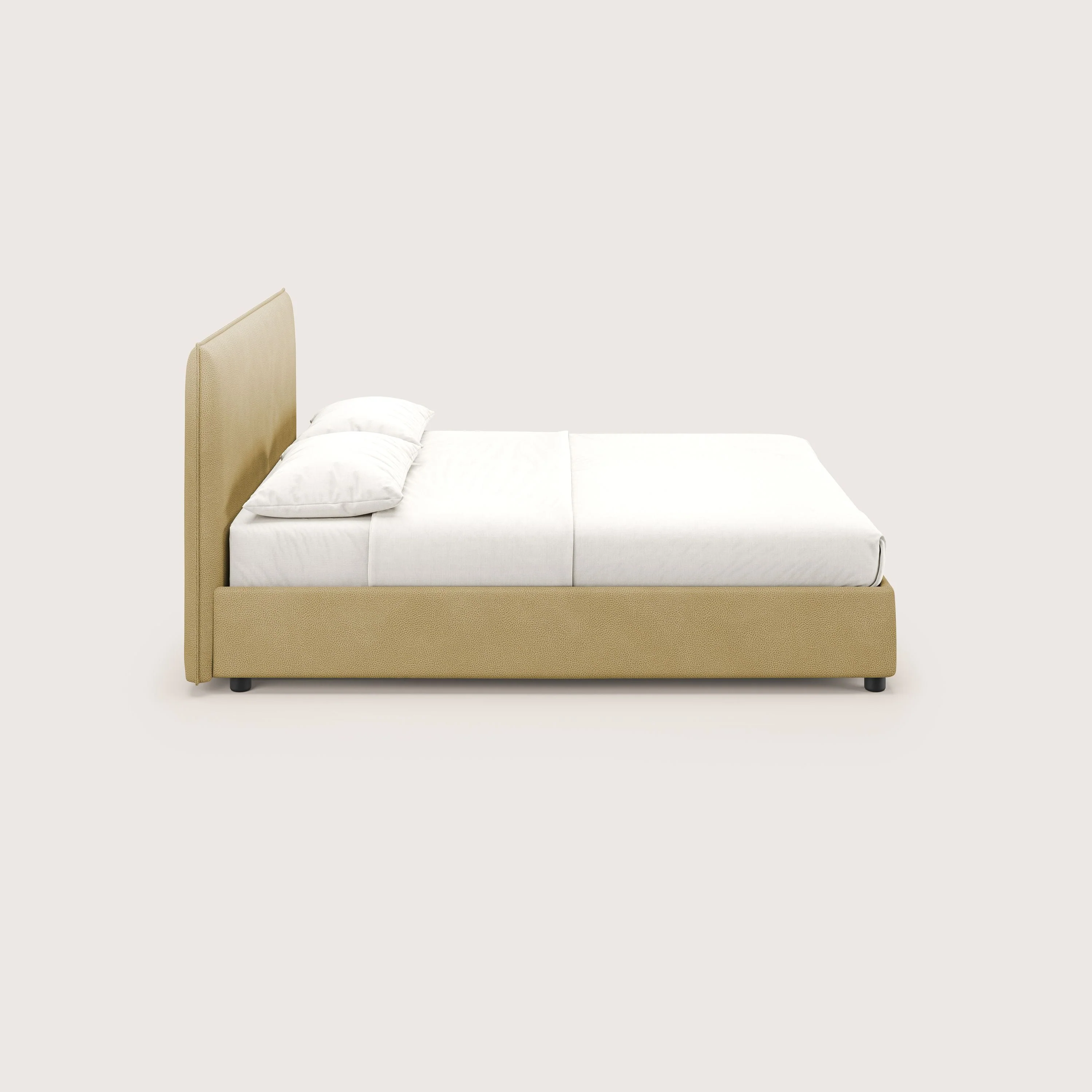 Nina lit coffre au design minimaliste en microfibre détachable effet cuir T15 jaune - Image 4