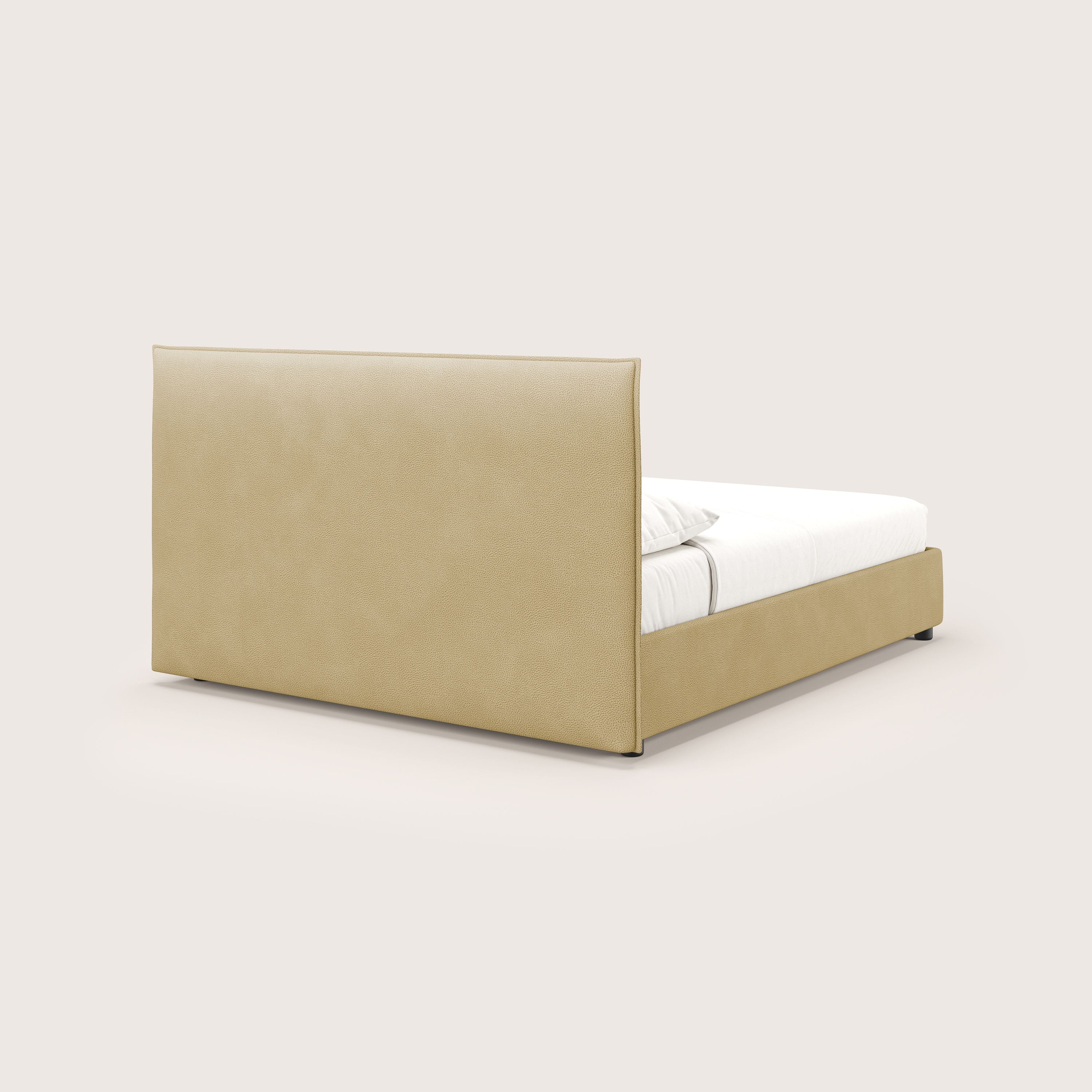Nina lit coffre au design minimaliste en microfibre détachable effet cuir T15 jaune - Image 5