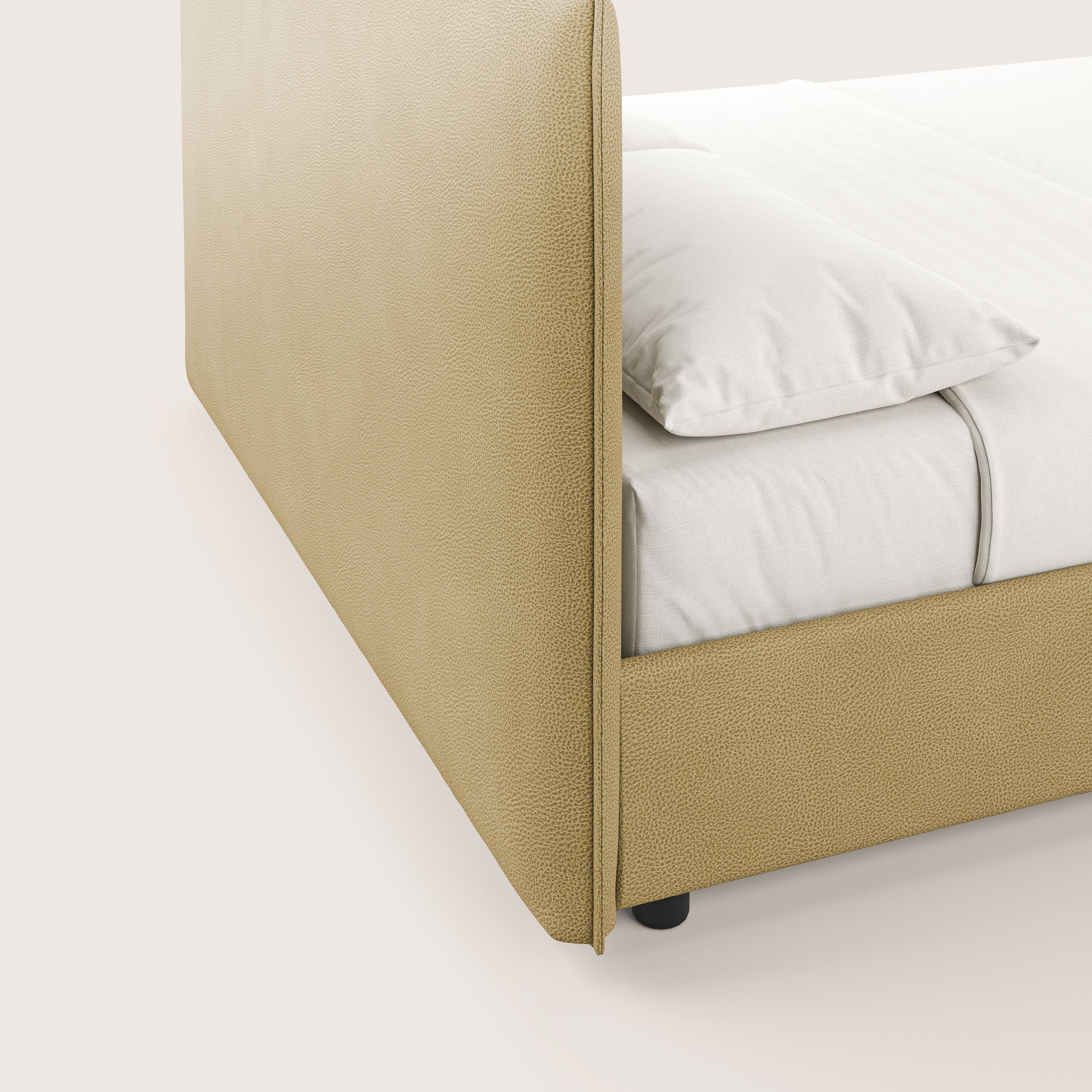 Nina lit coffre au design minimaliste en microfibre détachable effet cuir T15 jaune - Image 7