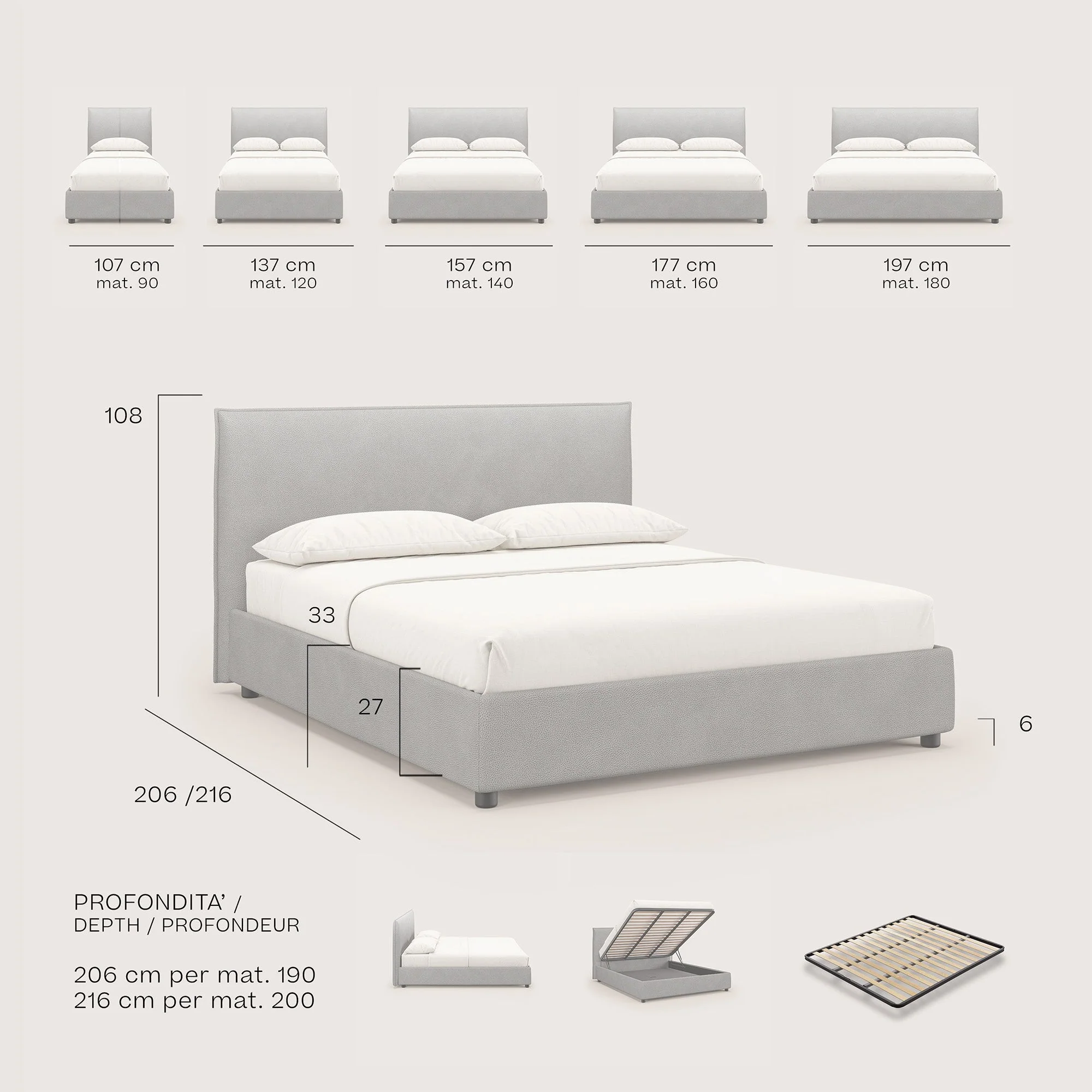 Nina lit coffre au design minimaliste en microfibre détachable effet cuir T15 jaune - Image 9