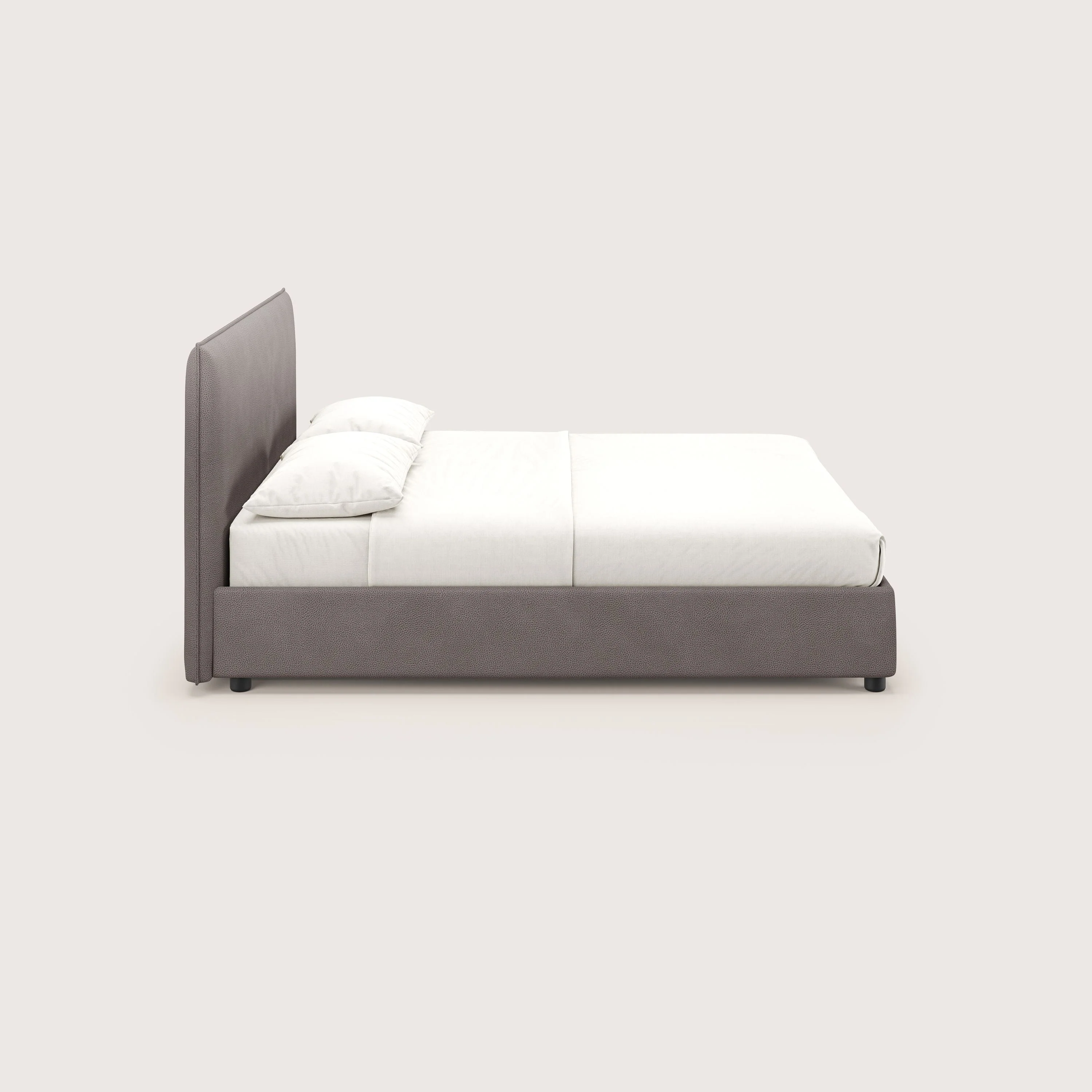 Nina lit coffre au design minimaliste en microfibre détachable effet cuir T15 marron - Image 4