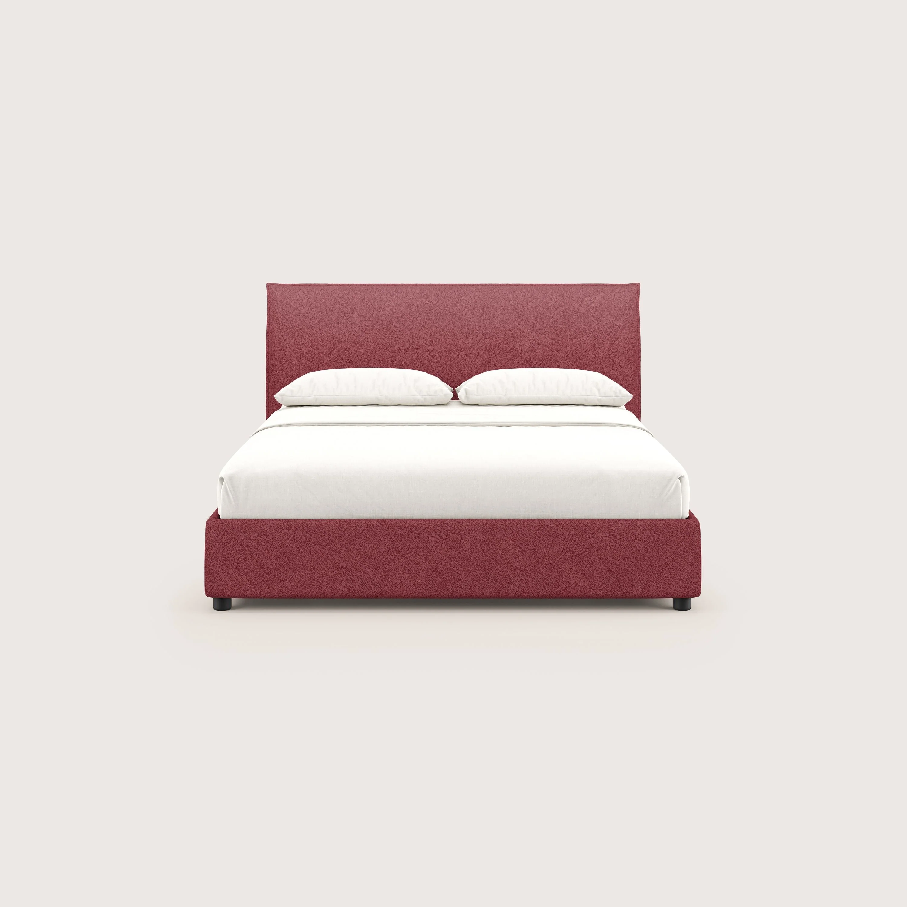 Nina lit coffre au design minimaliste en microfibre détachable effet cuir T15 rouge - Image 3