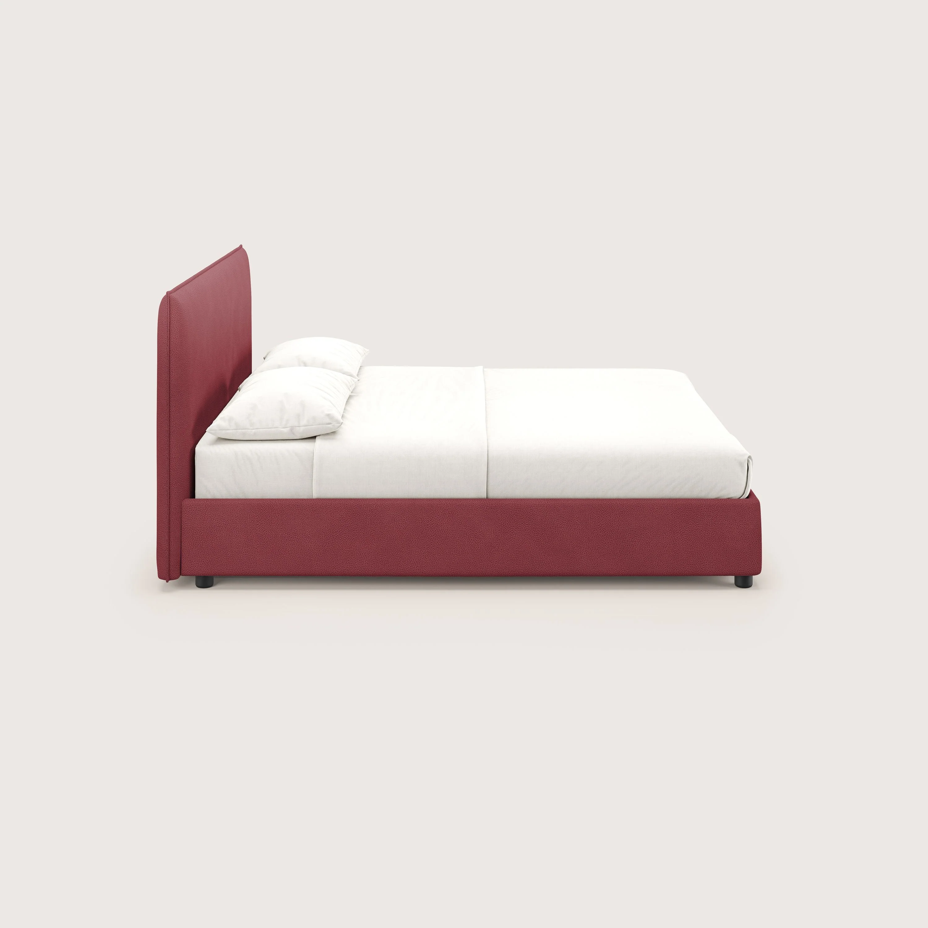 Nina lit coffre au design minimaliste en microfibre détachable effet cuir T15 rouge - Image 4