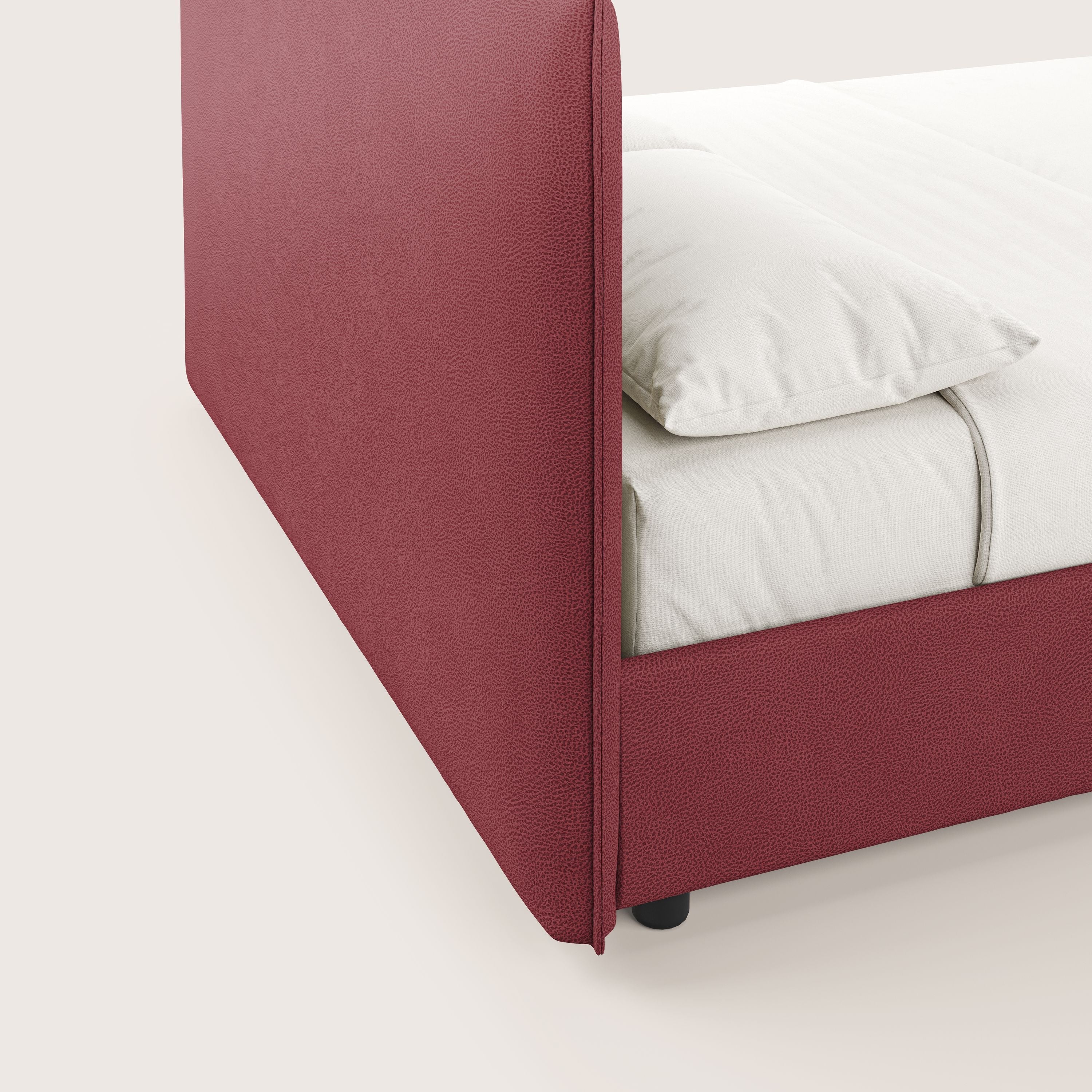 Nina lit coffre au design minimaliste en microfibre détachable effet cuir T15 rouge - Image 7