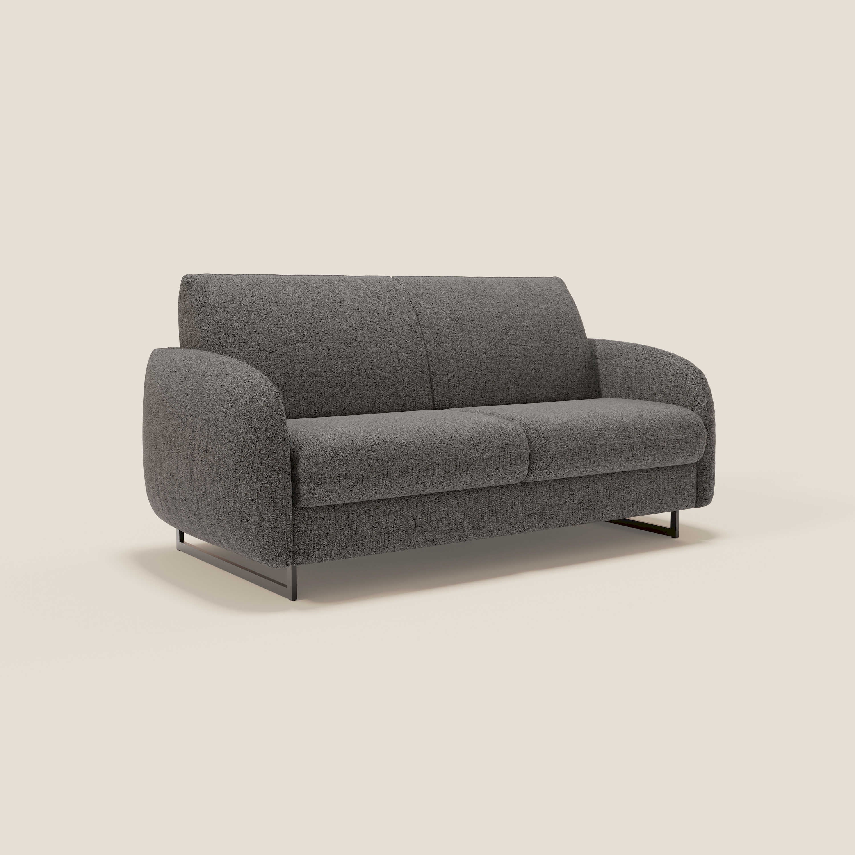 Ninfea Canapé convertible de design avec pieds hauts en métal et matelas H18 cm en tissu imperméable T03 anthracite - Image 3
