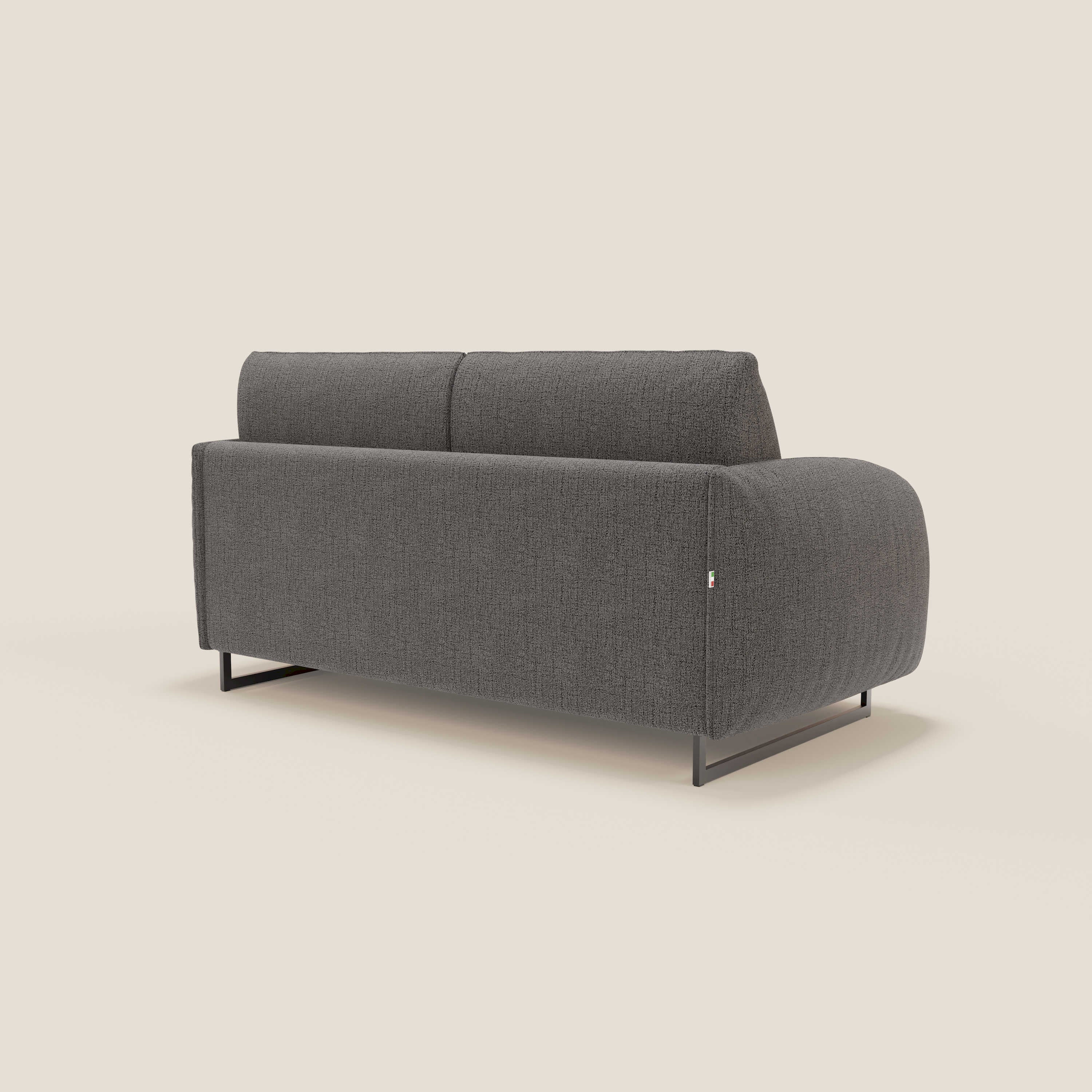 Ninfea Canapé convertible de design avec pieds hauts en métal et matelas H18 cm en tissu imperméable T03 anthracite - Image 7