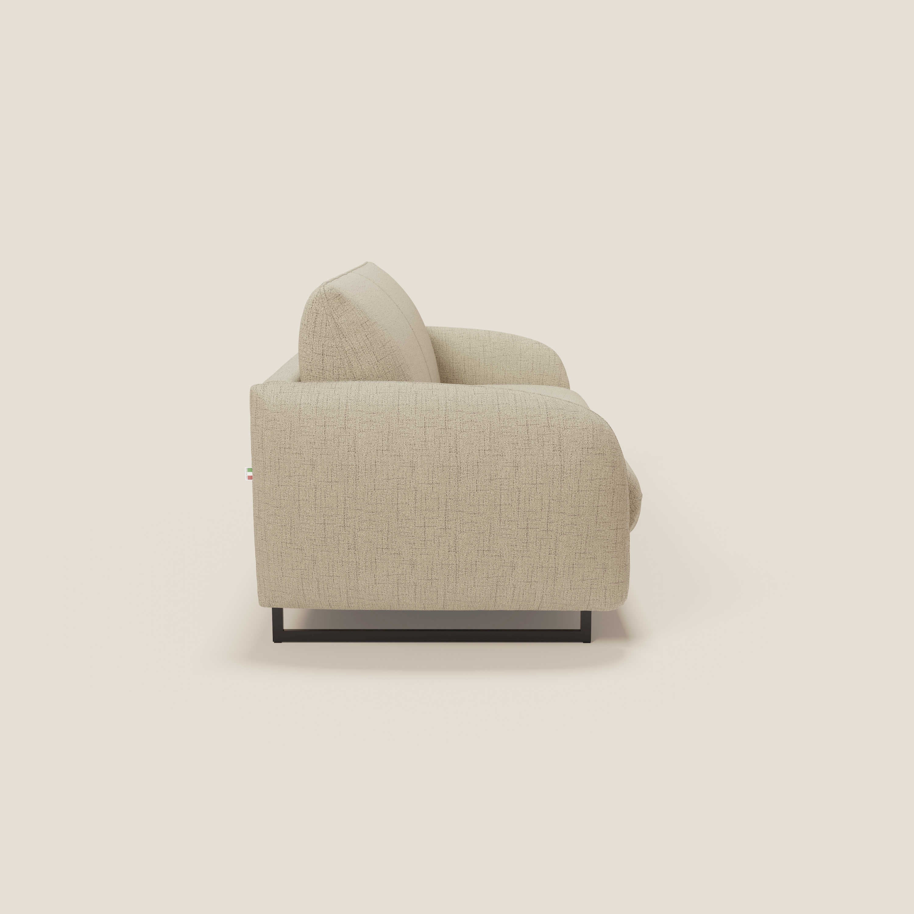 Ninfea Canapé convertible de design avec pieds hauts en métal et matelas H18 cm en tissu imperméable T03 beige - Image 6
