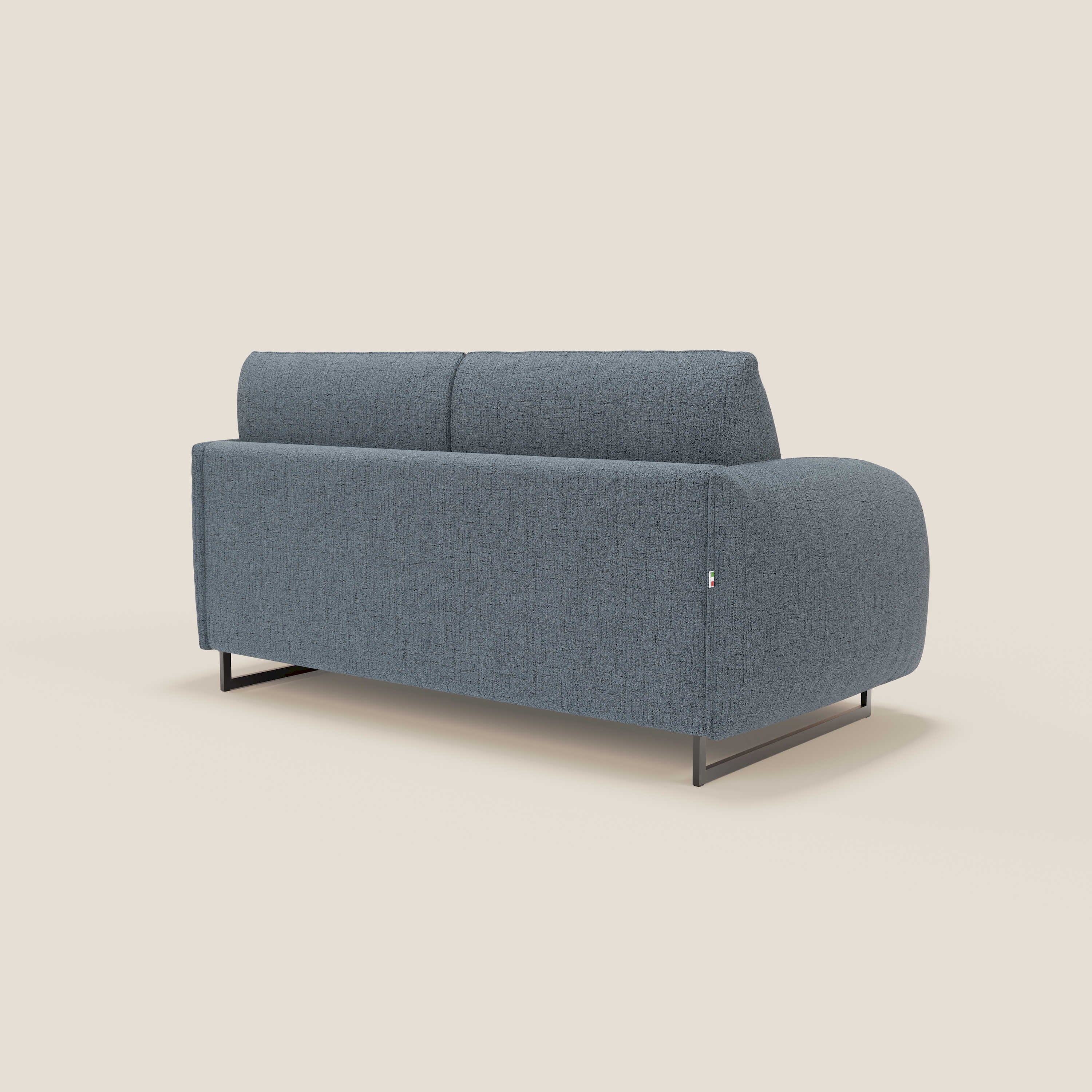 Ninfea Canapé convertible de design avec pieds hauts en métal et matelas H18 cm en tissu imperméable T03 bleu - Image 7