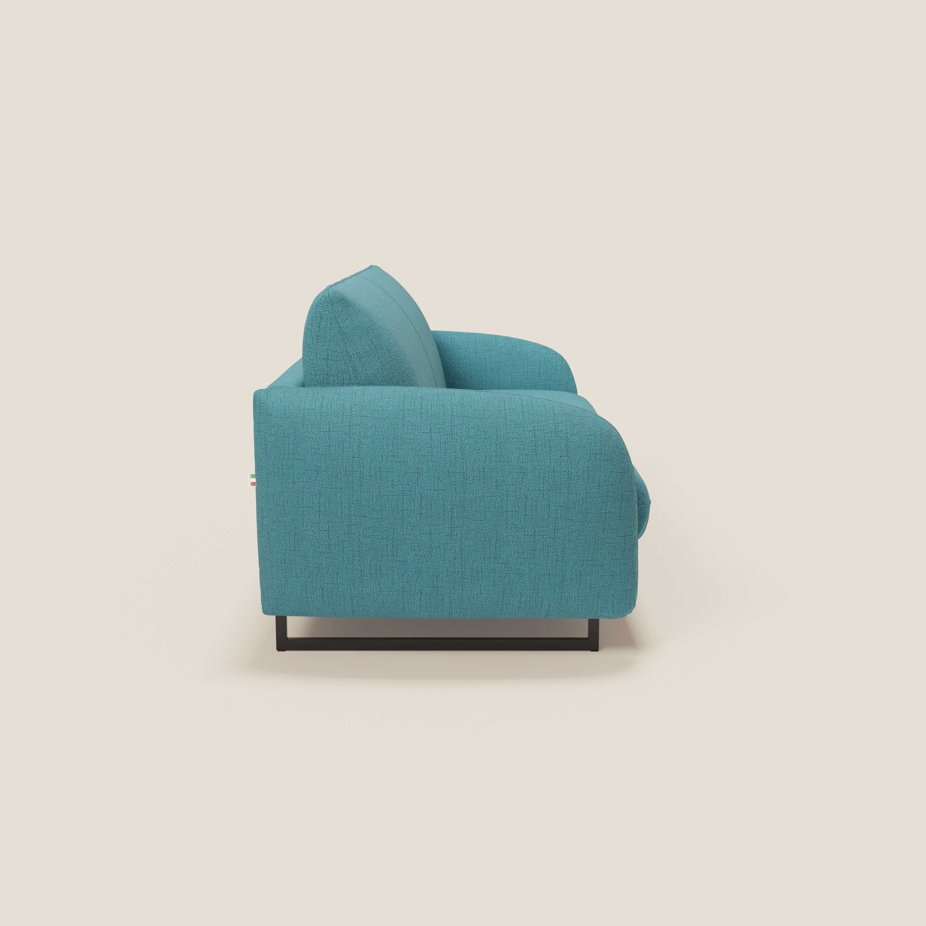 Ninfea Canapé convertible de design avec pieds hauts en métal et matelas H18 cm en tissu imperméable T03 bleu ciel - Image 6
